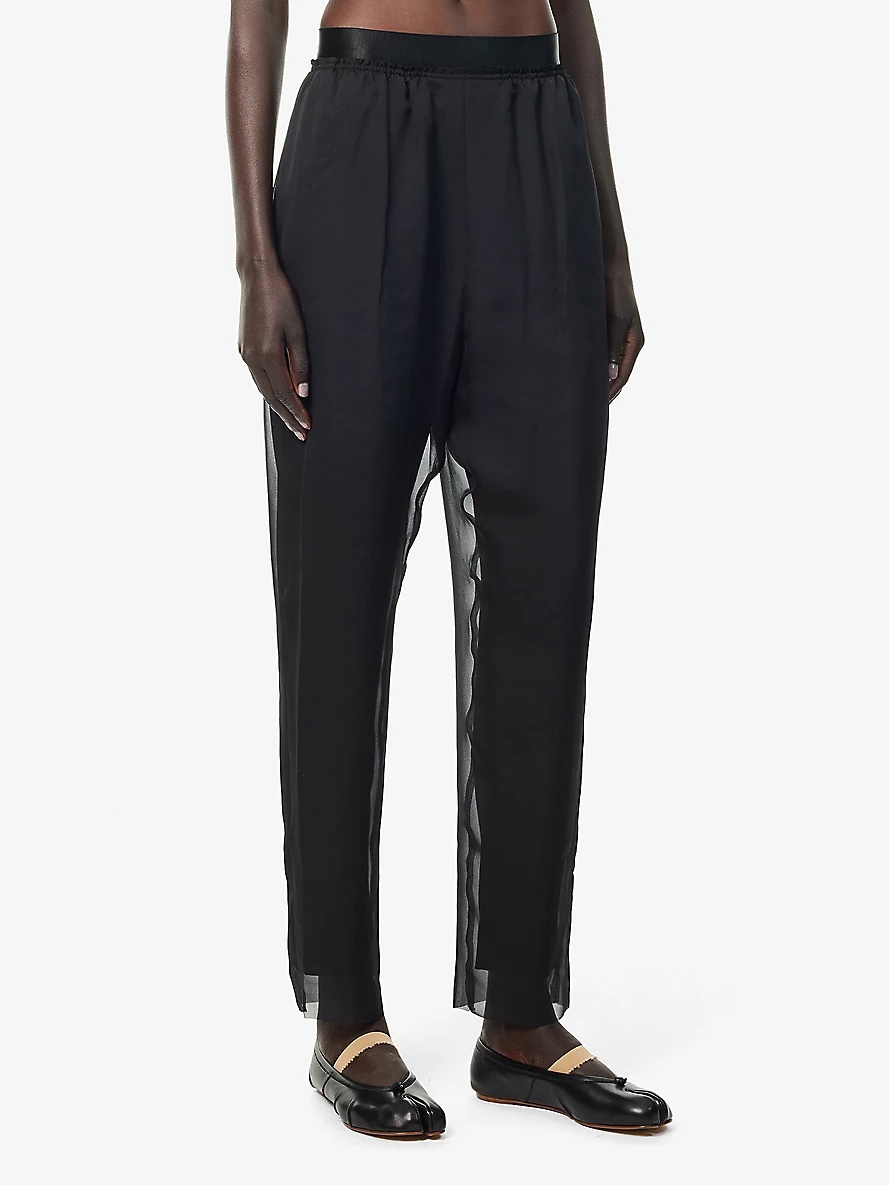 Wide-leg high-rise woven trousers - 3