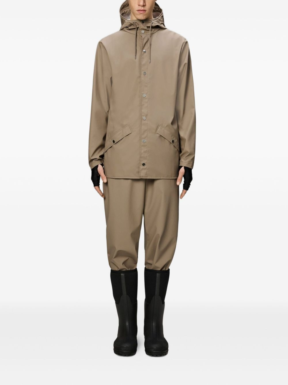button-fastening hooded jacket - 2