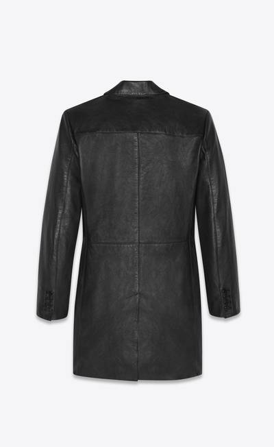 SAINT LAURENT chesterfield coat in vintage drummed leather outlook