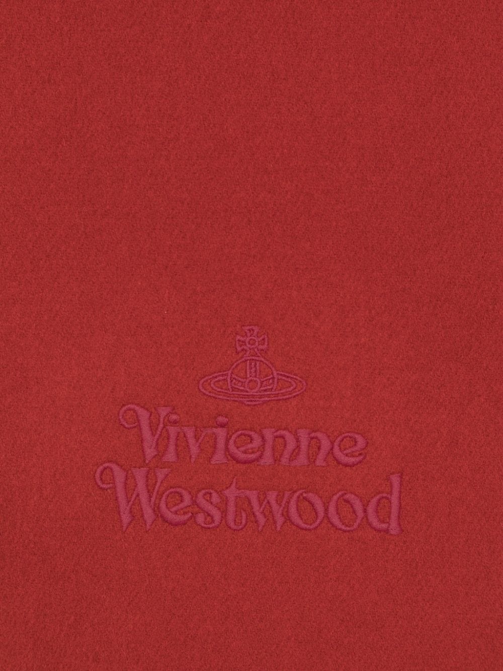 logo-embroidered wool scarf - 2