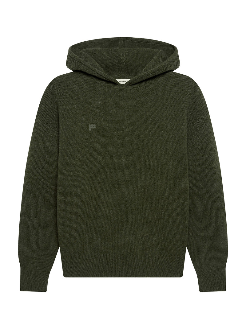 Mens Recycled Cashmere Hoodie - Rosemary Green 1