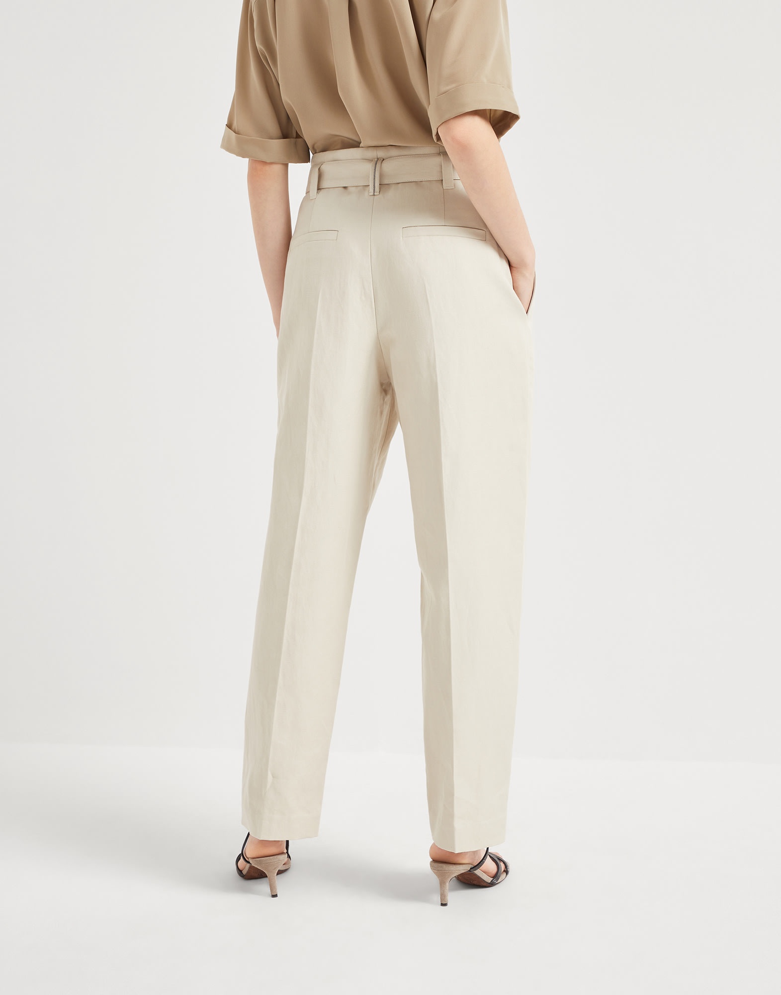 Brunello Cucinelli Cotton and linen canvas corset cigarette