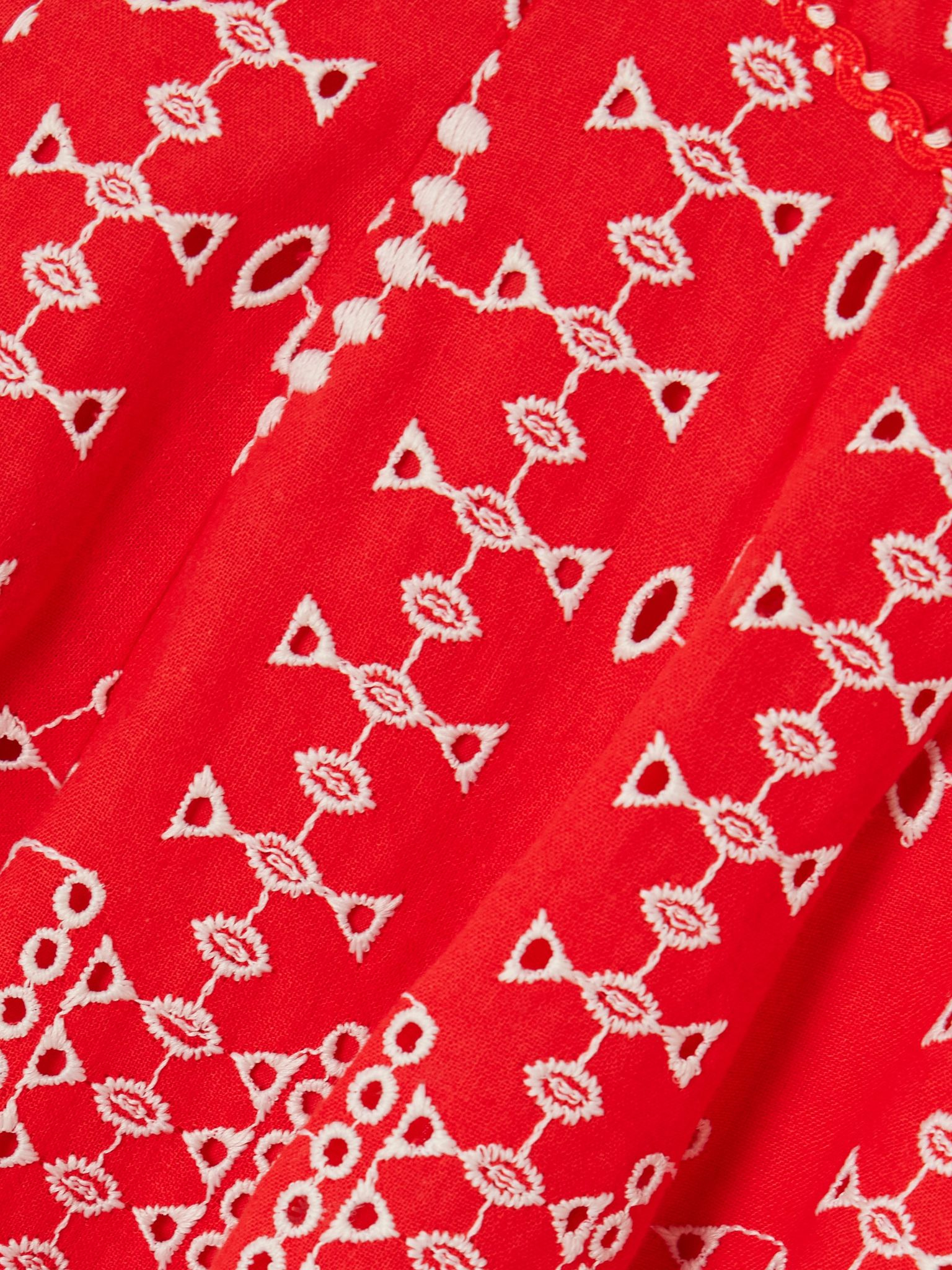 Clem strapless broderie anglaise cotton-blend mini dress Red - 4