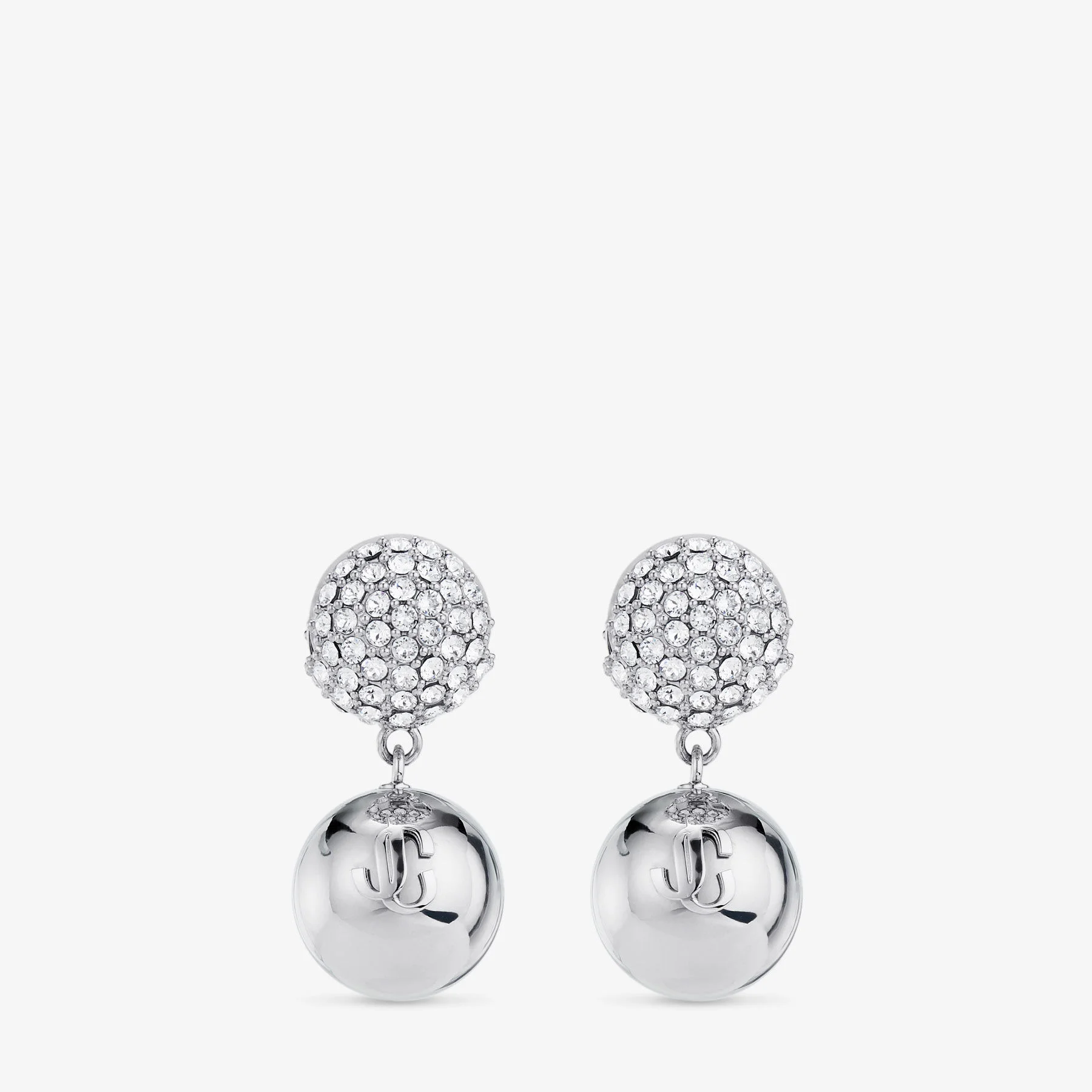 Double Sphere Earrings
Silver-Finish Crystal Sphere Earrings - 1