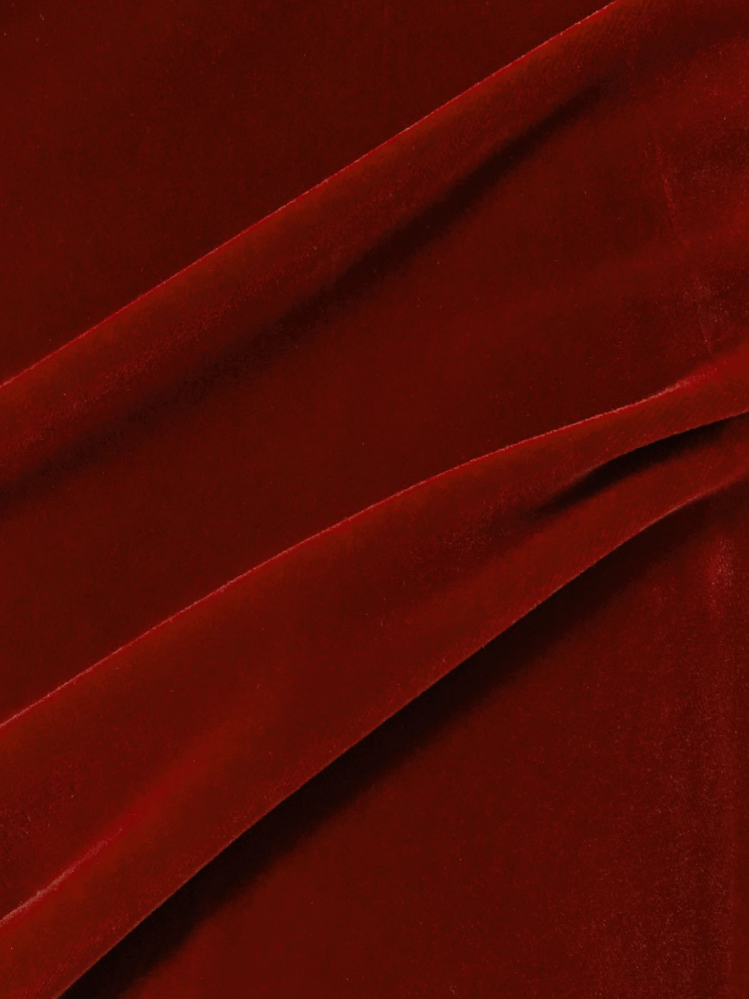 Cotton-blend velvet flared pants Burgundy - 5