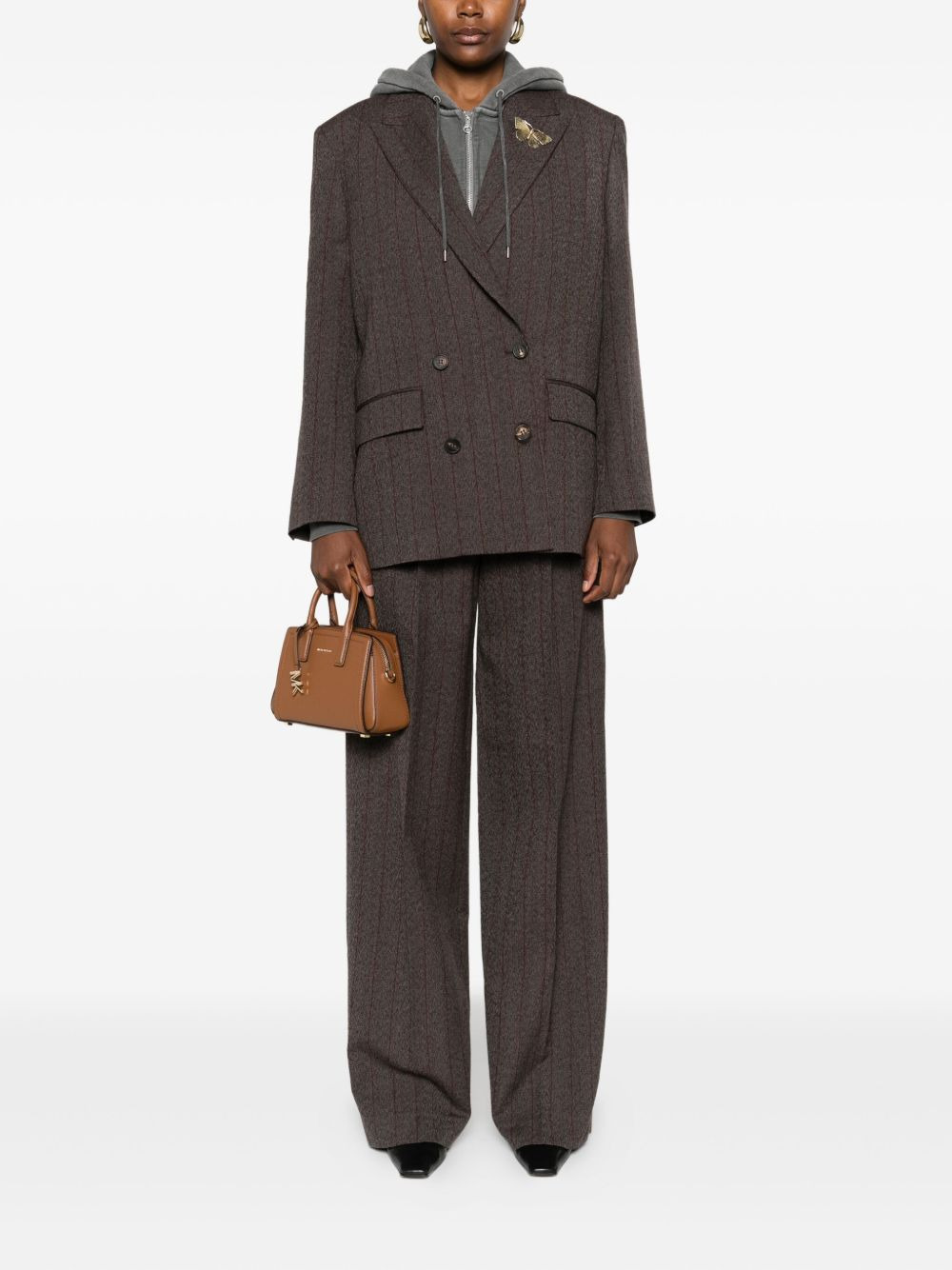 pinstripe virgin-wool trousers - 2
