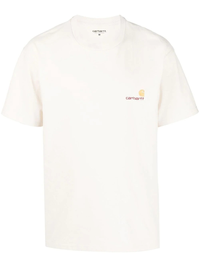 logo-embroidered organic cotton T-shirt 1