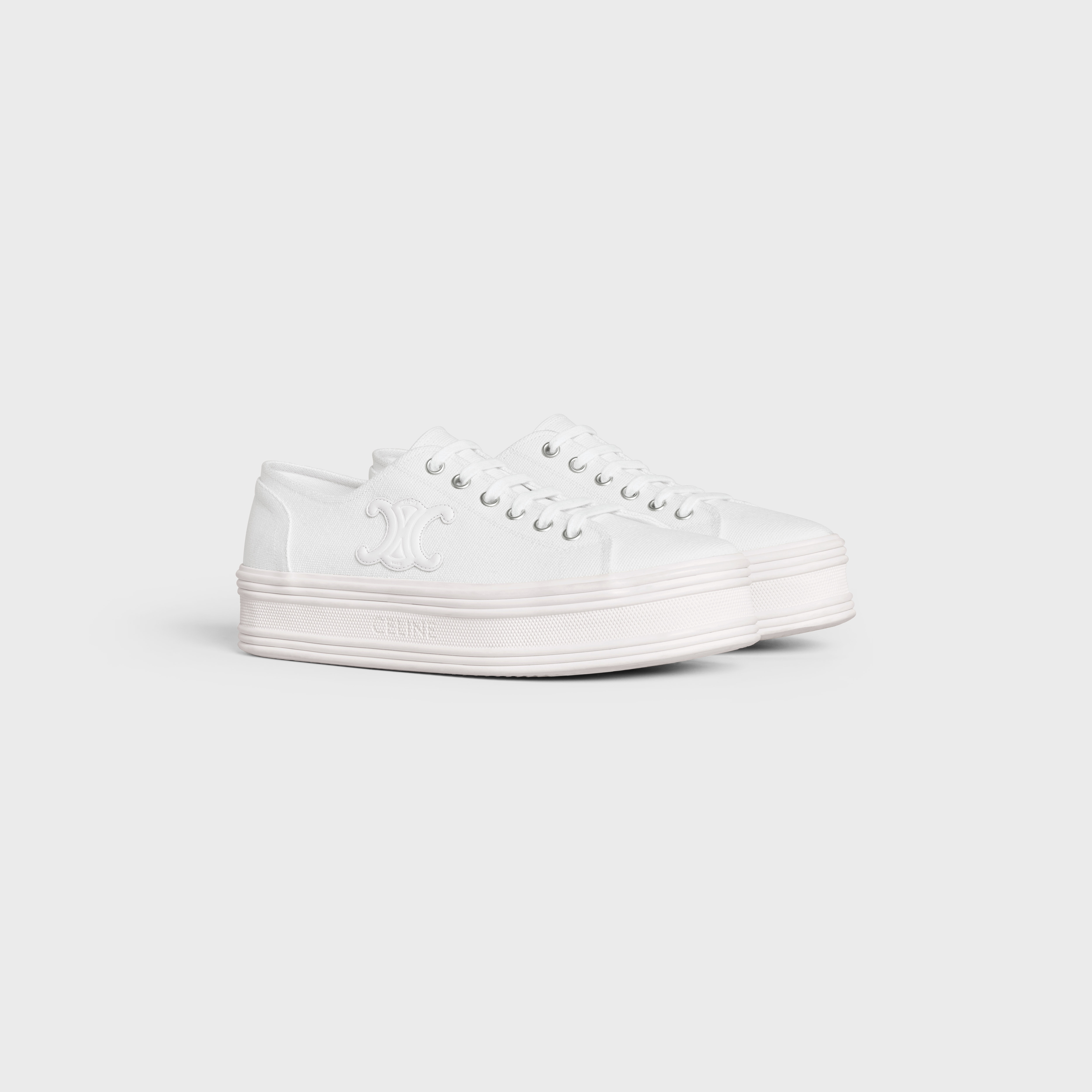 JANE LOW LACE-UP SNEAKER in CANVAS AND CALFSKIN - 2