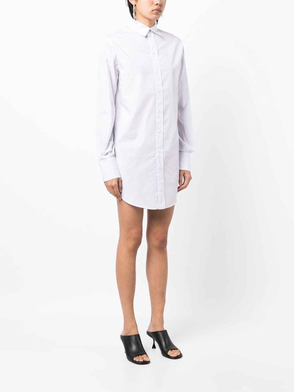 oversized striped shirt dress - 3