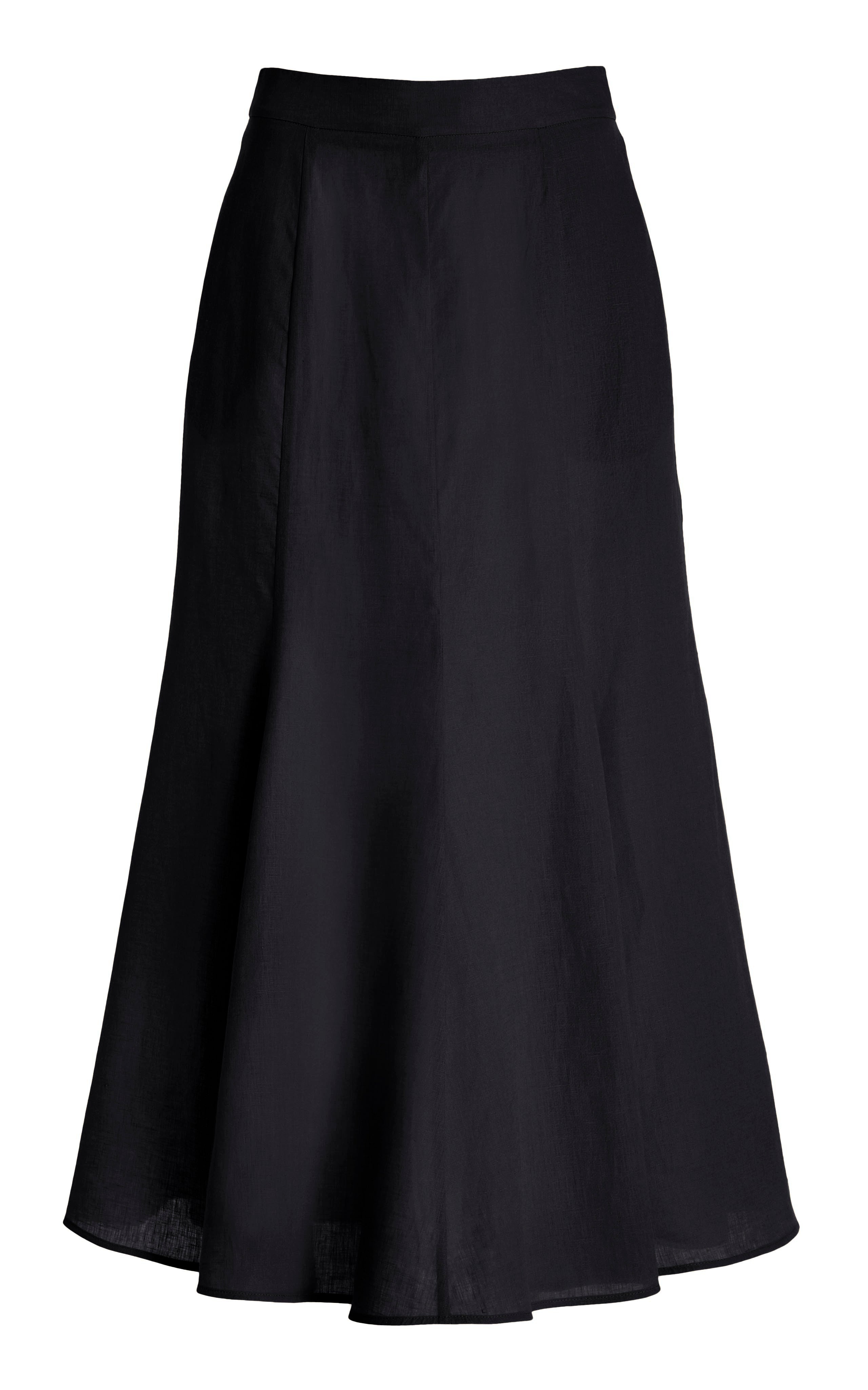 Tate Skirt in Charcoal Aloe Linen - 1