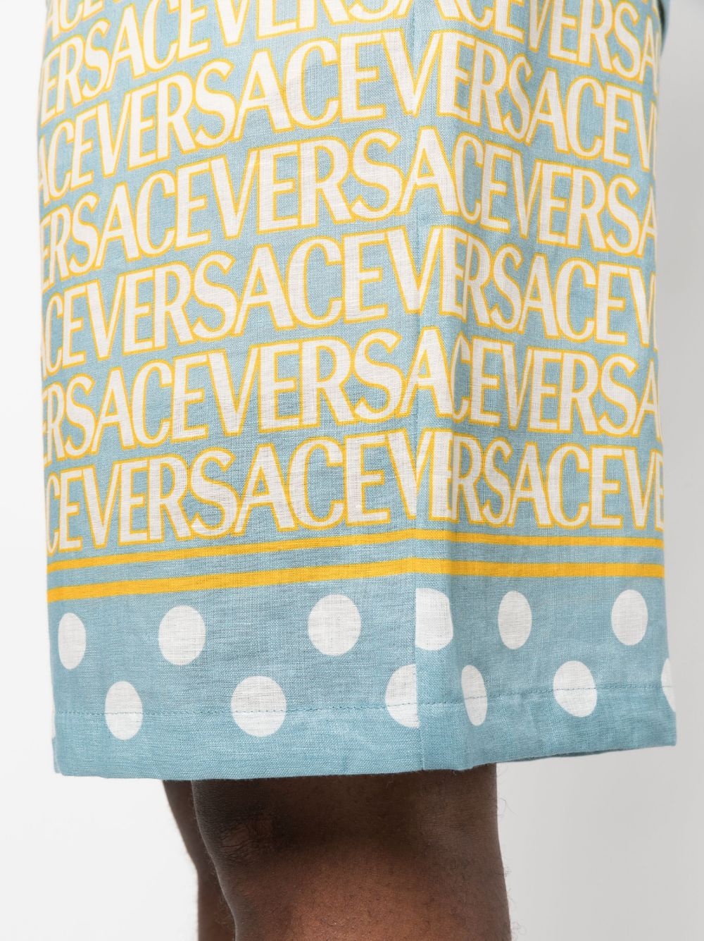 Versace Allover-print linen shorts - 5