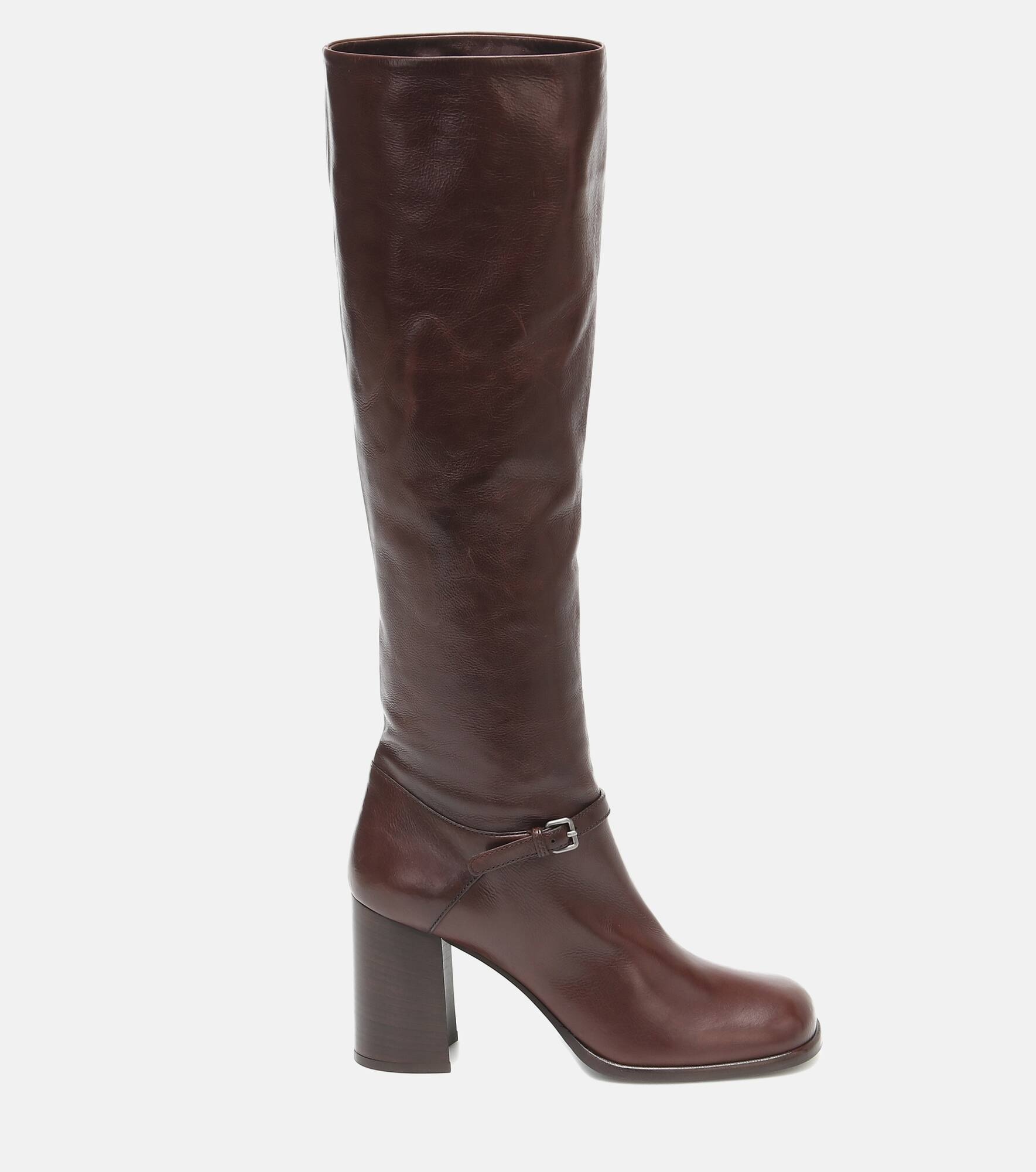 Leather knee-high boots - 5