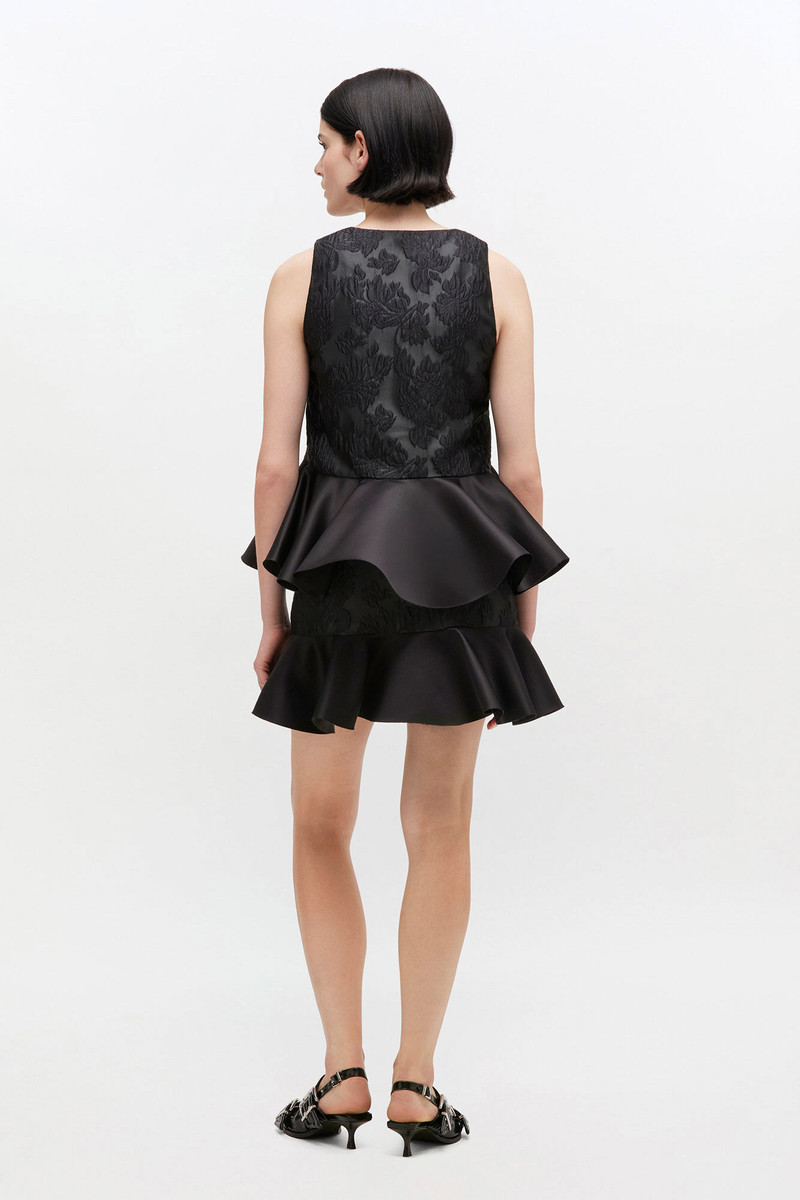 SATIN CLOQUE PEPLUM TOP 3