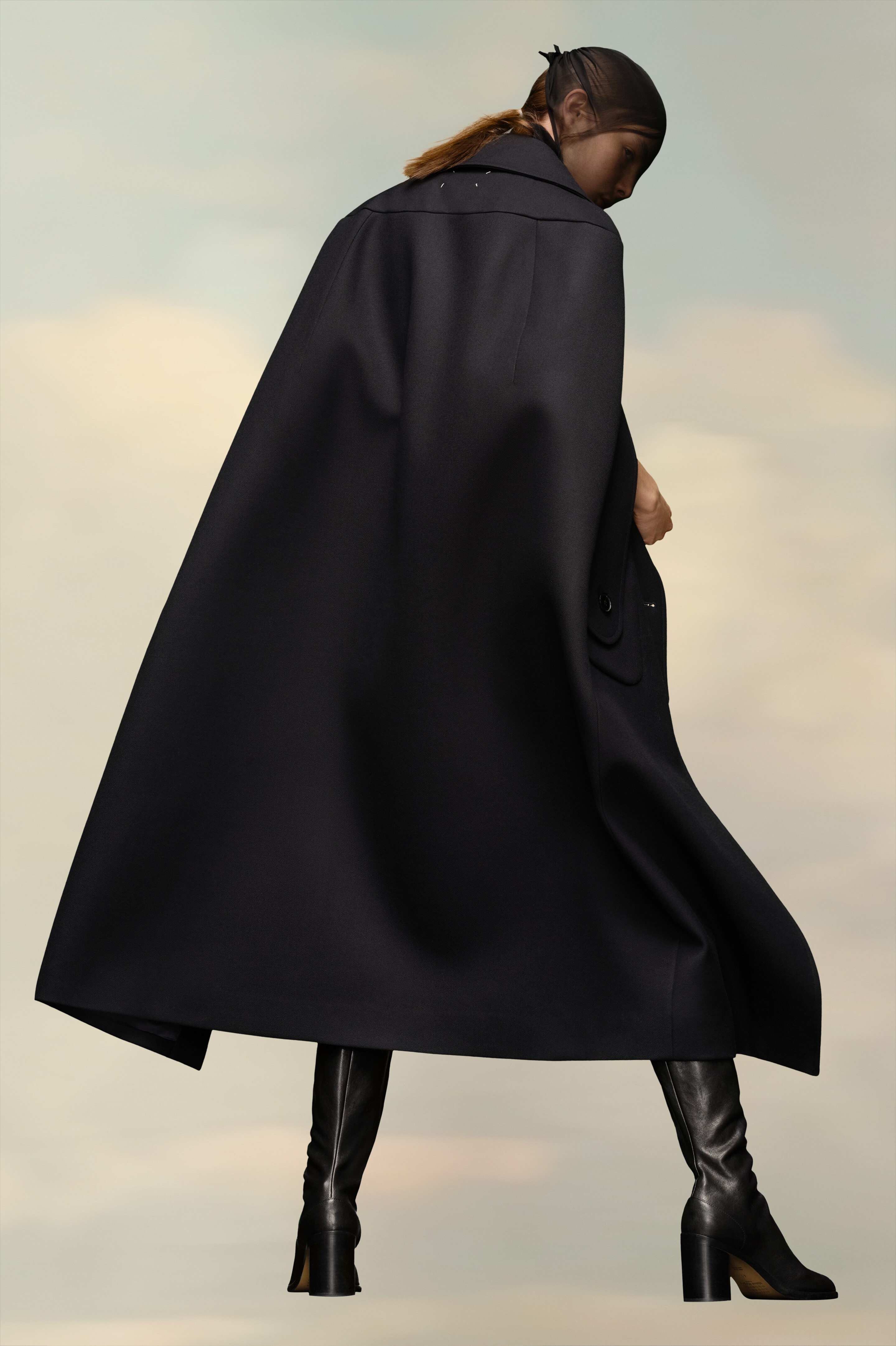 Merino Wool Cape Coat - 4