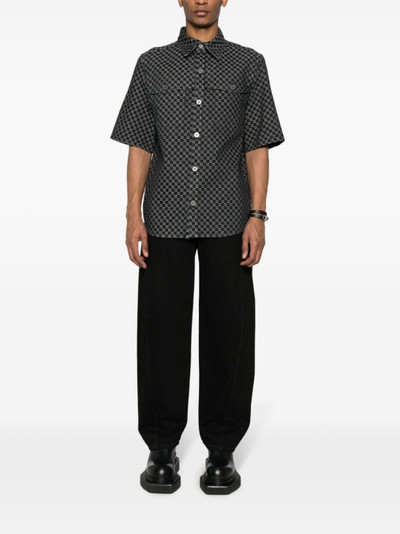 Balmain monogram-jacquard cotton shirt outlook