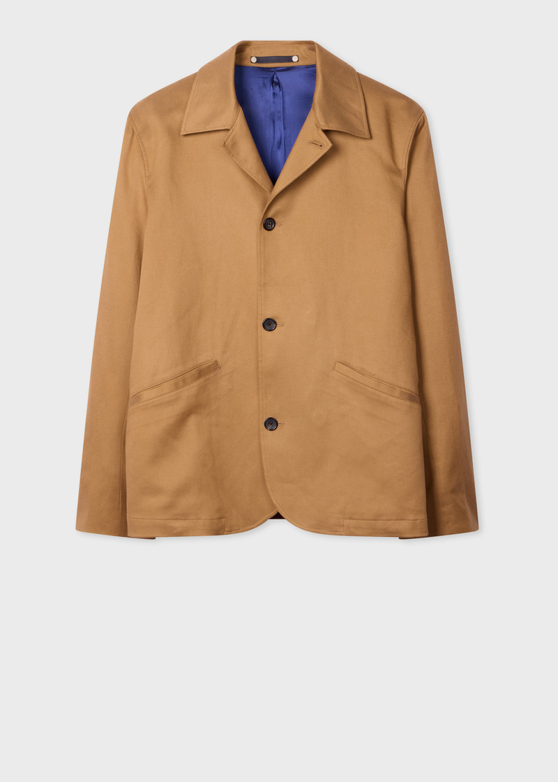 Tan Lyocell-Cotton Twill Work Jacket 1