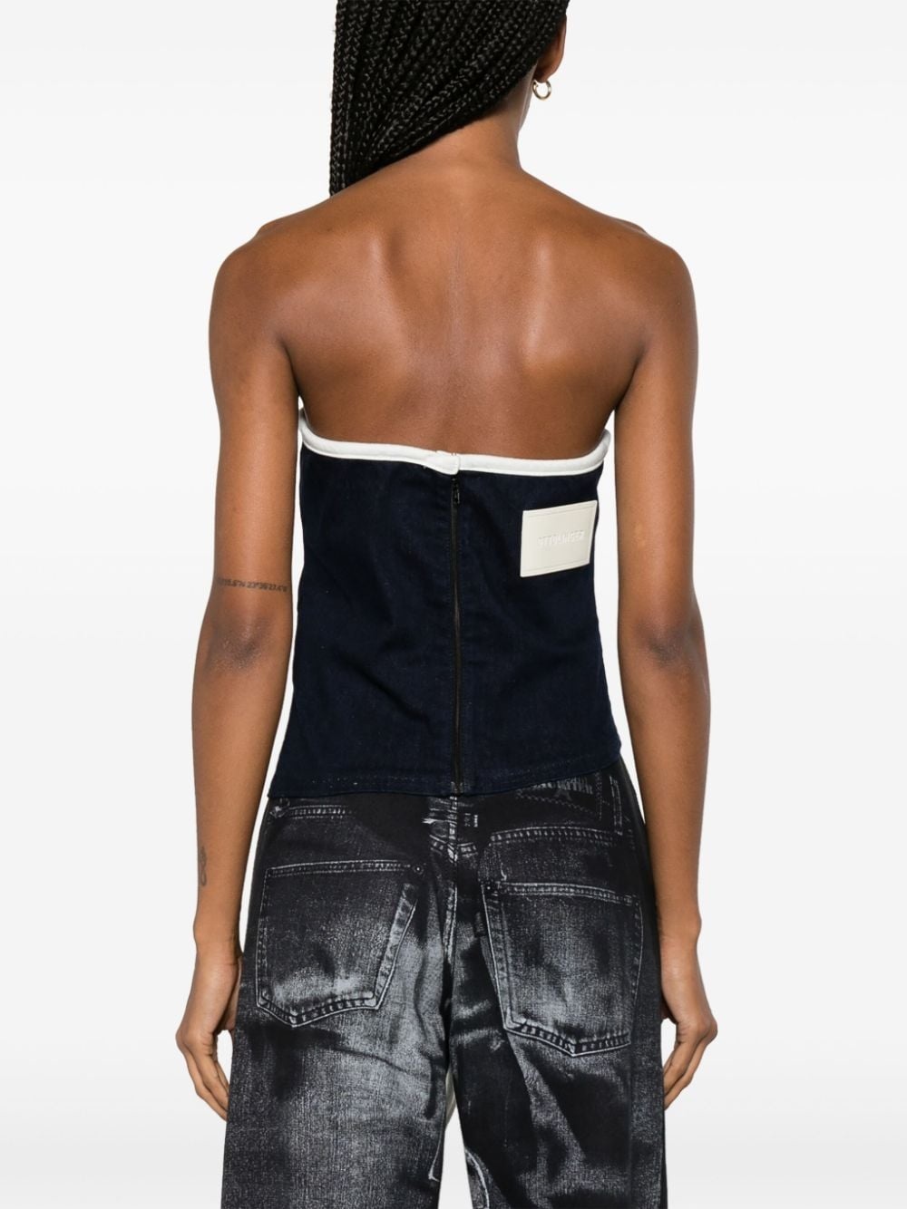 Triple panelled denim corset - 4