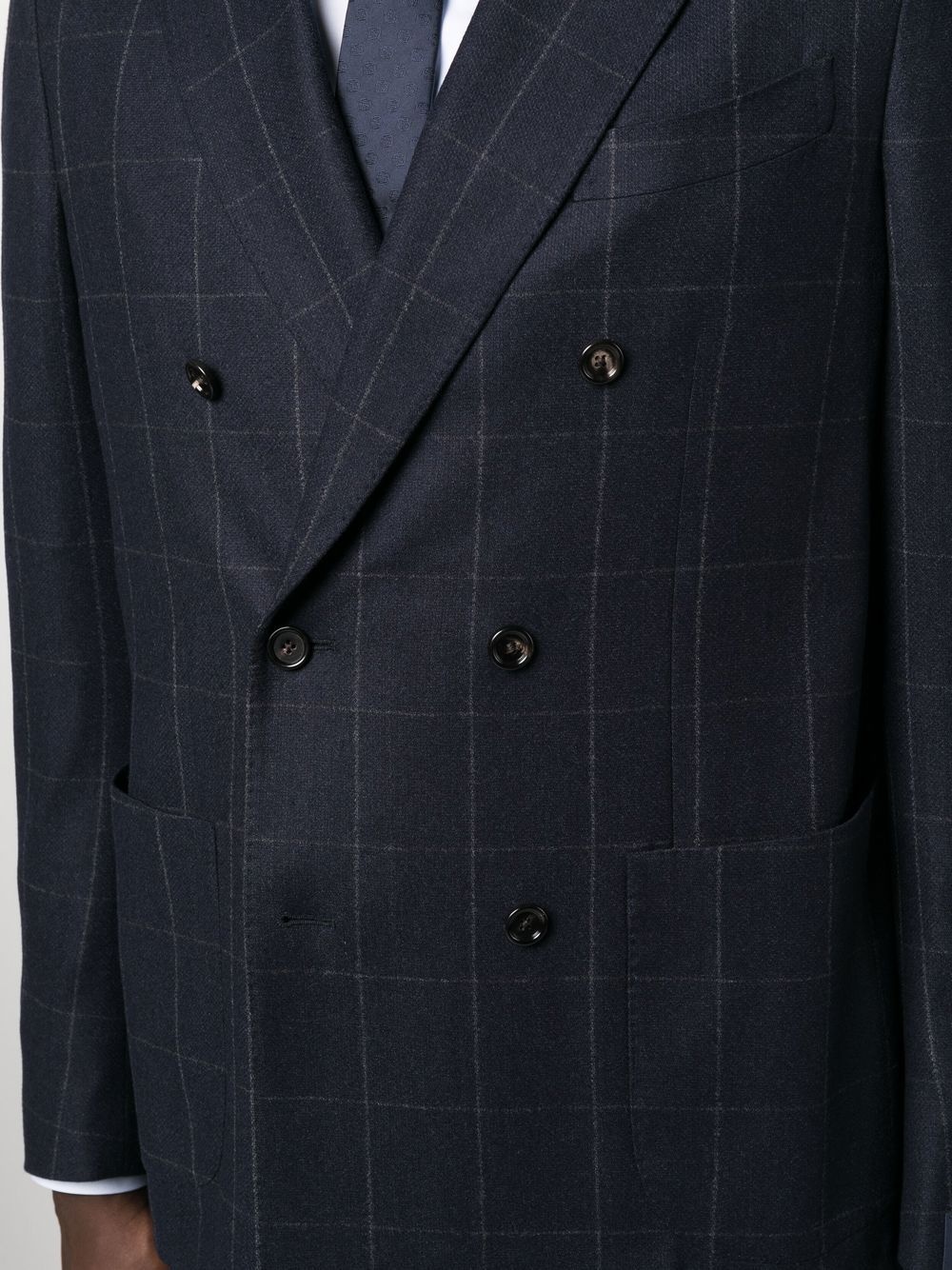double-breasted checked blazer - 5