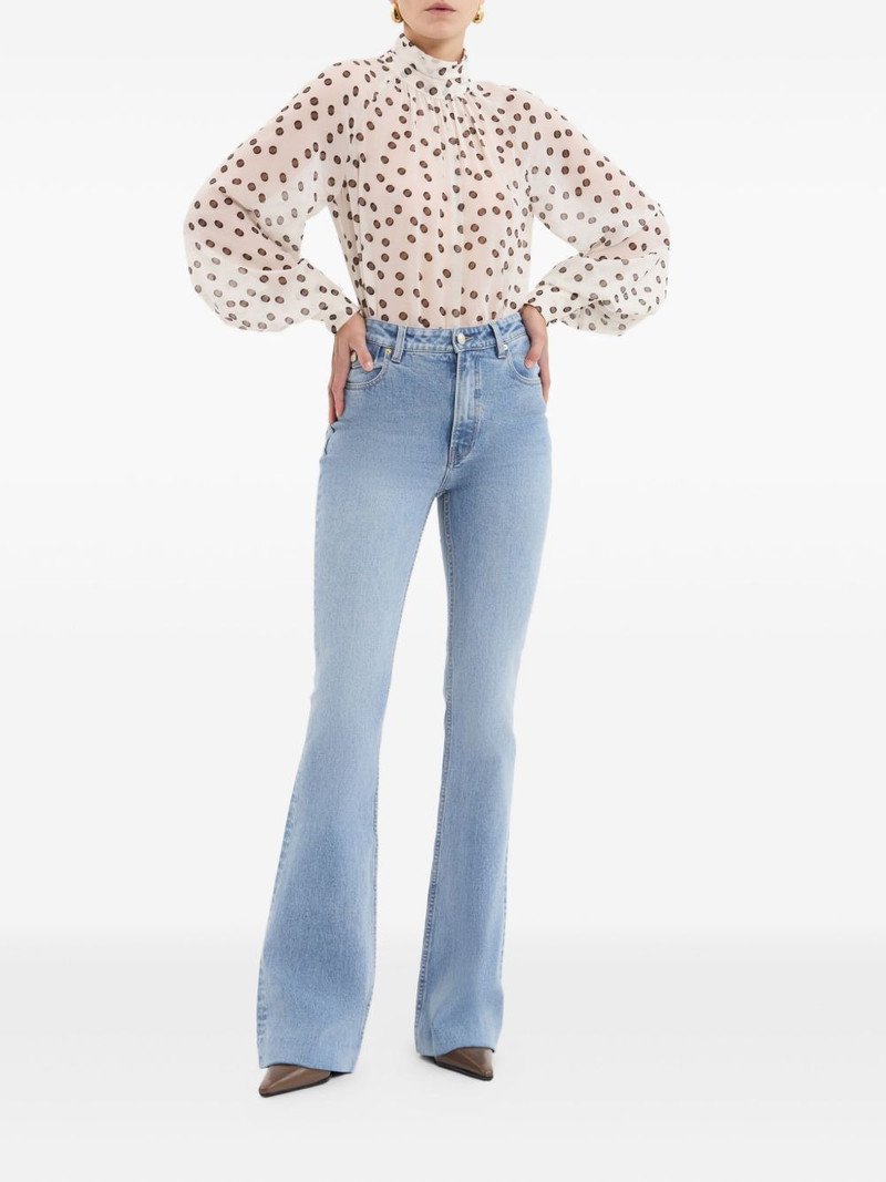 REBECCA VALLANCE Candice polka-dot high-neck blouse outlook