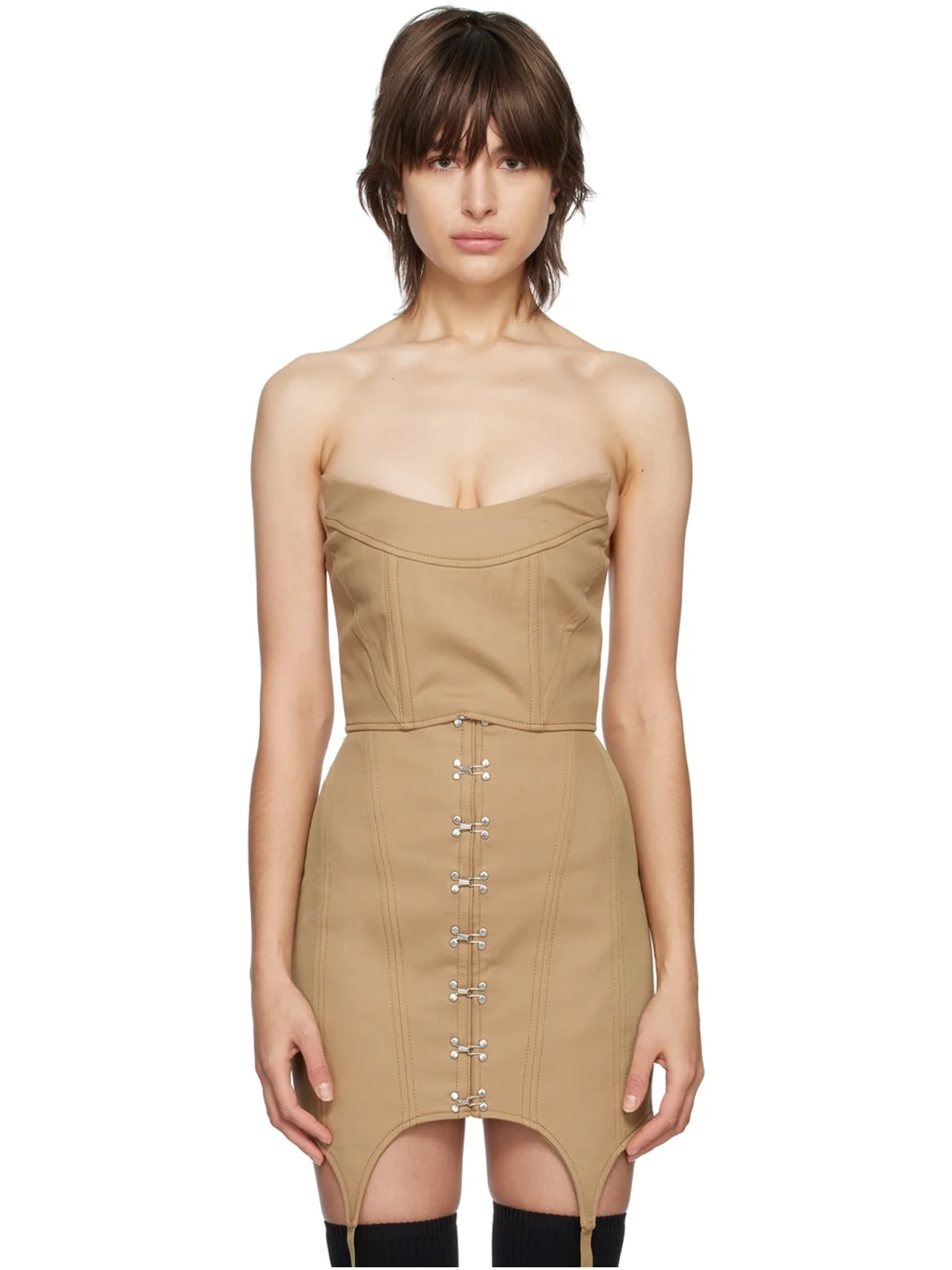 Khaki Convex Bustier - 1