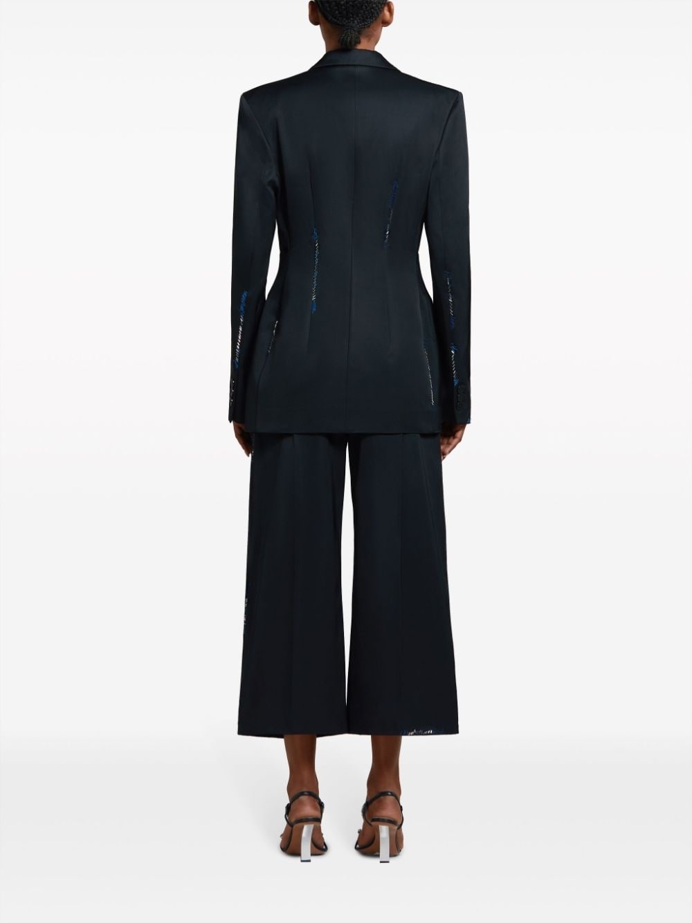 decorative-stitching cropped trousers - 4