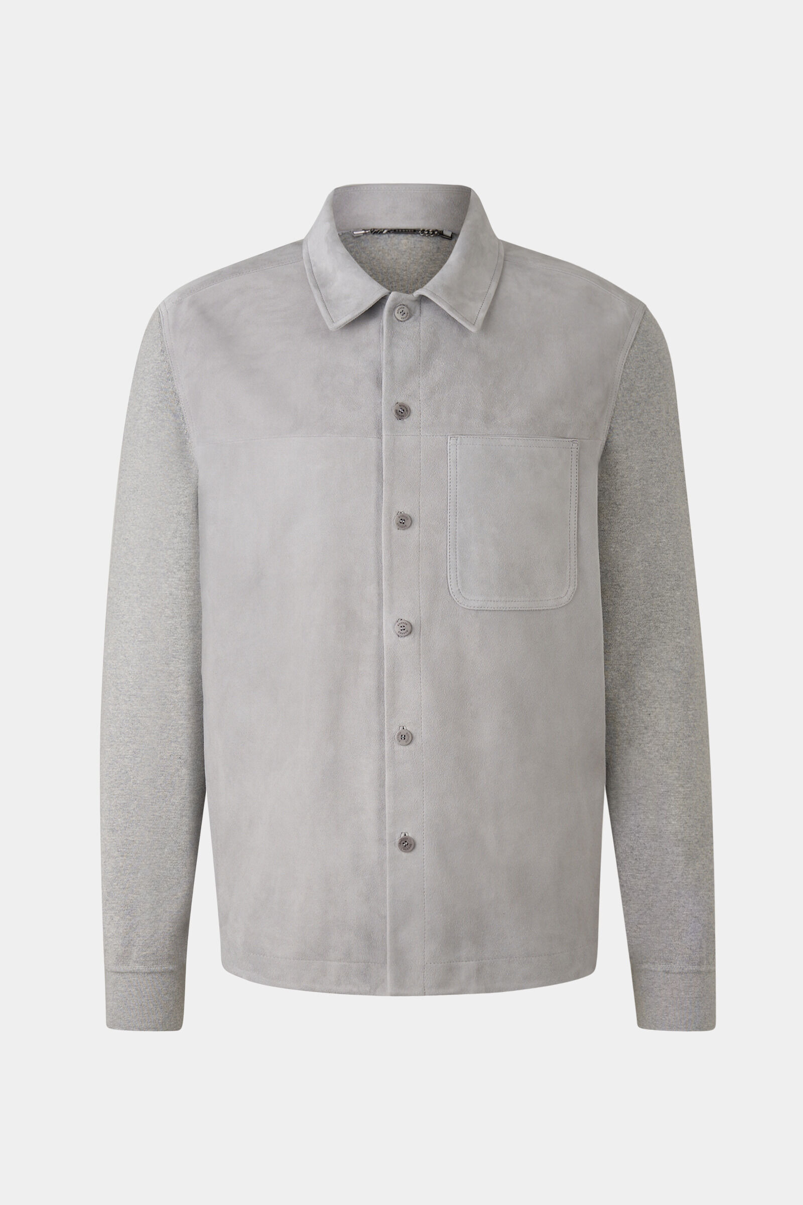 Henno suede knit overshirt in Light gray - 1