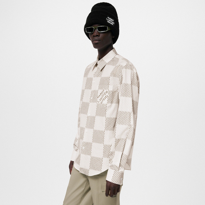 Damier Long-Sleeved Classic Cotton Shirt 2