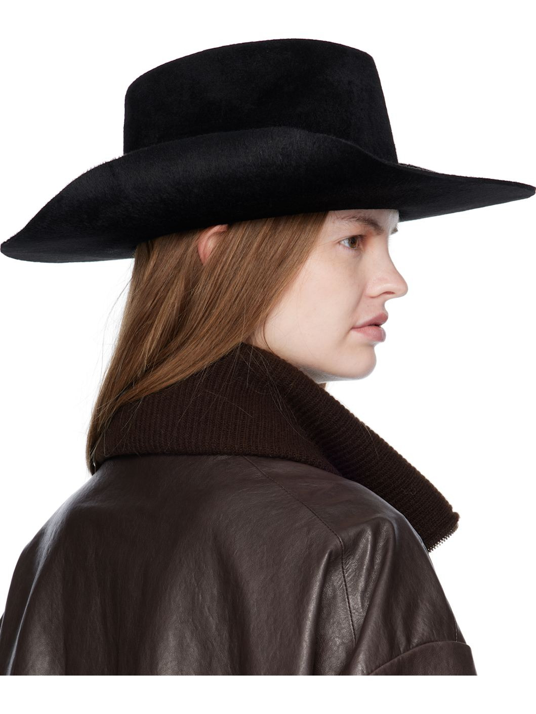 Black 'RB' Monogram Cowboy Fedora - 3