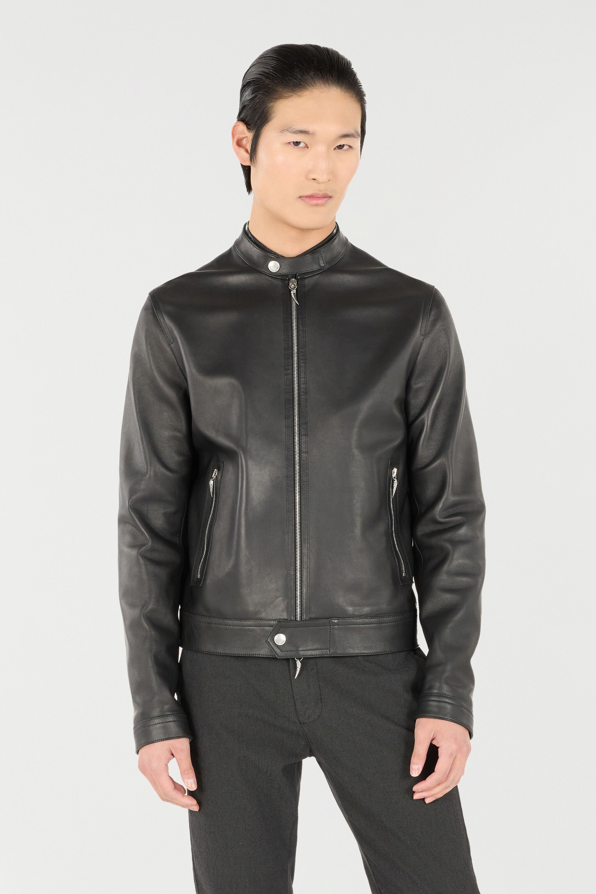 Biker Jacket With Fang Details - 3