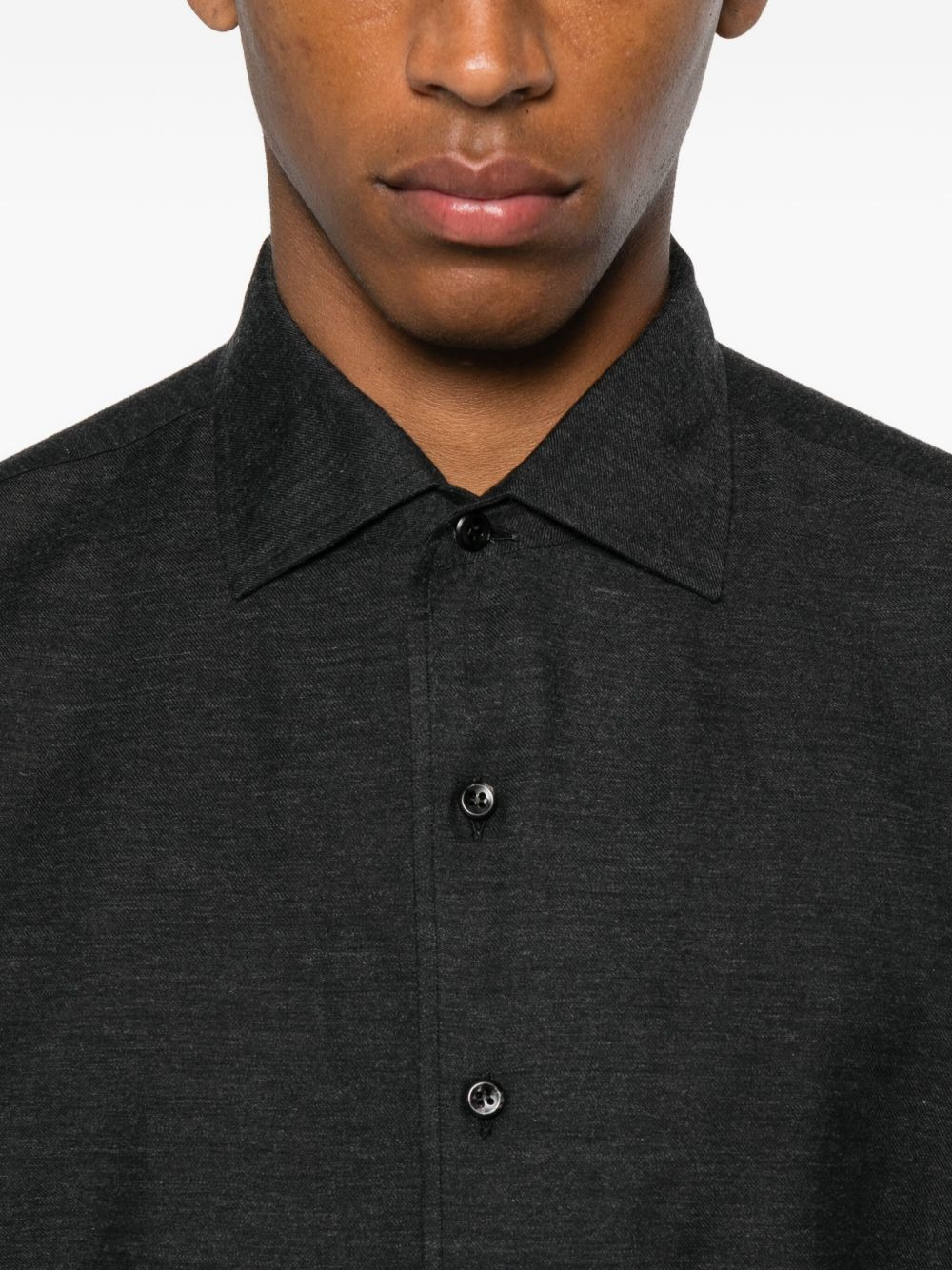 long-sleeve button-fastening shirt - 5