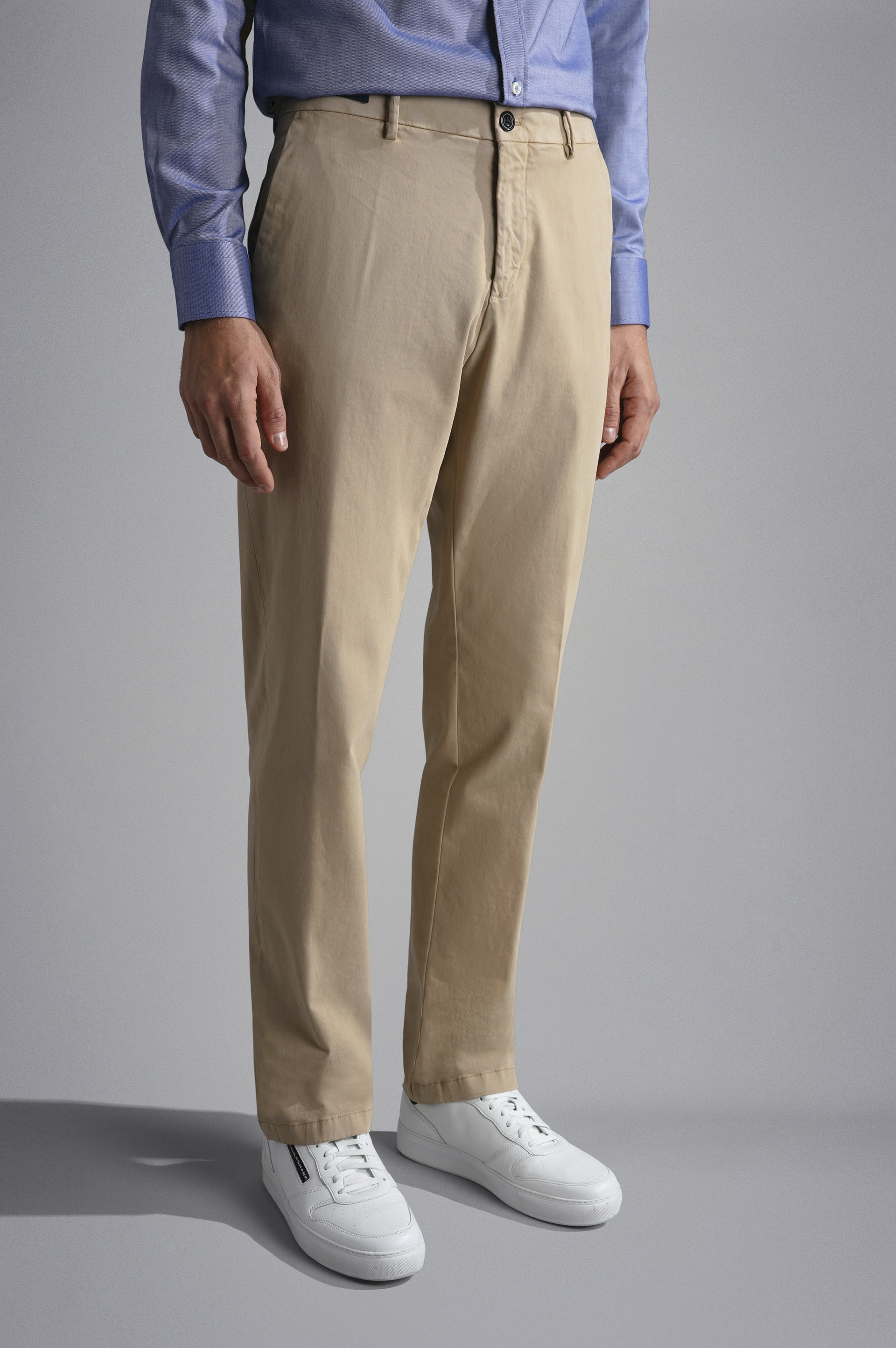 STRETCH COTTON REGULAR CHINO TROUSERS - 6