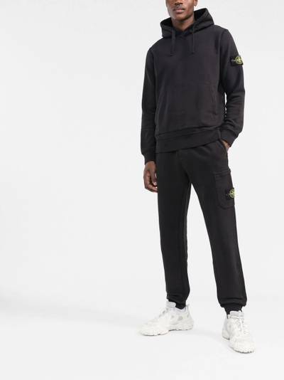 Stone Island Compass-patch cotton hoodie outlook