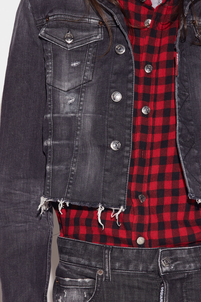BLACK & CHECK SHIRT JACKET 4