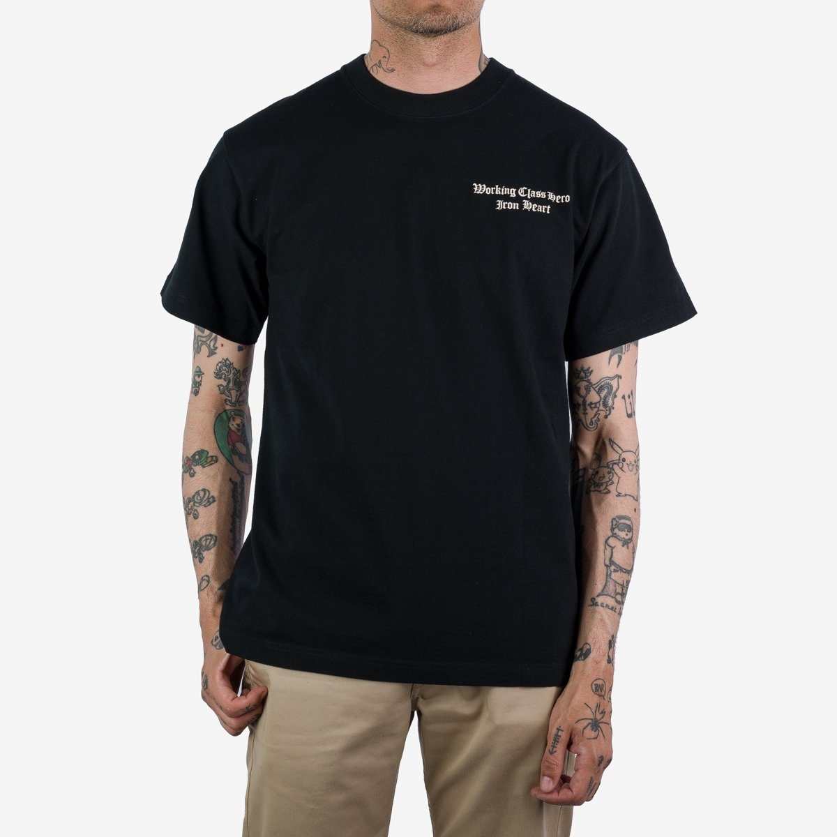 IHPT-2303-BLK 7.5oz Printed Loopwheel Crew Neck T-Shirt - Black - 3
