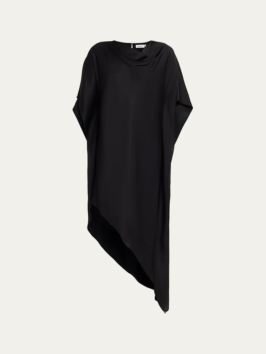 Sadia Satin Mini Cape Dress - 1