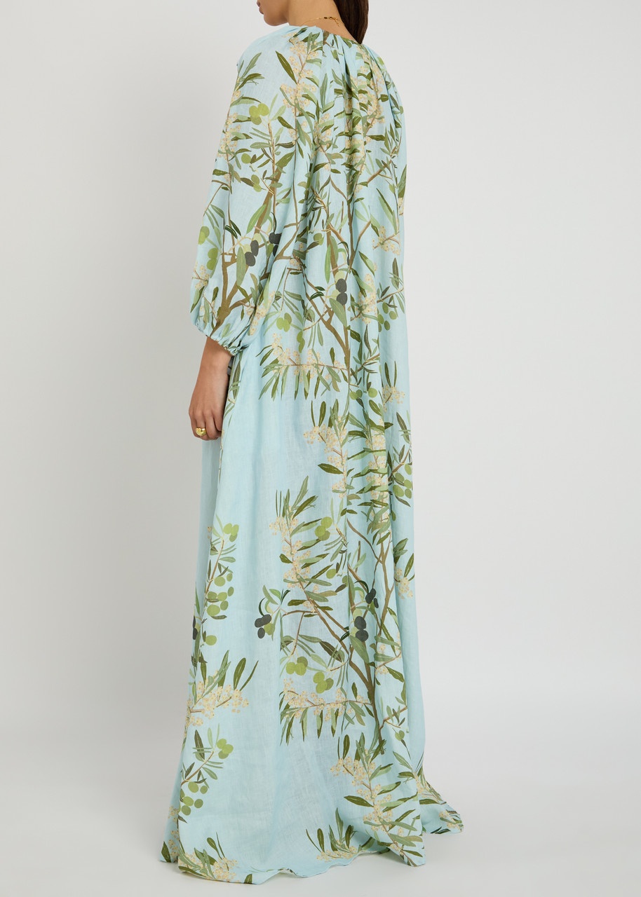 Bernadette Georgio Printed Linen Maxi Dress - 3