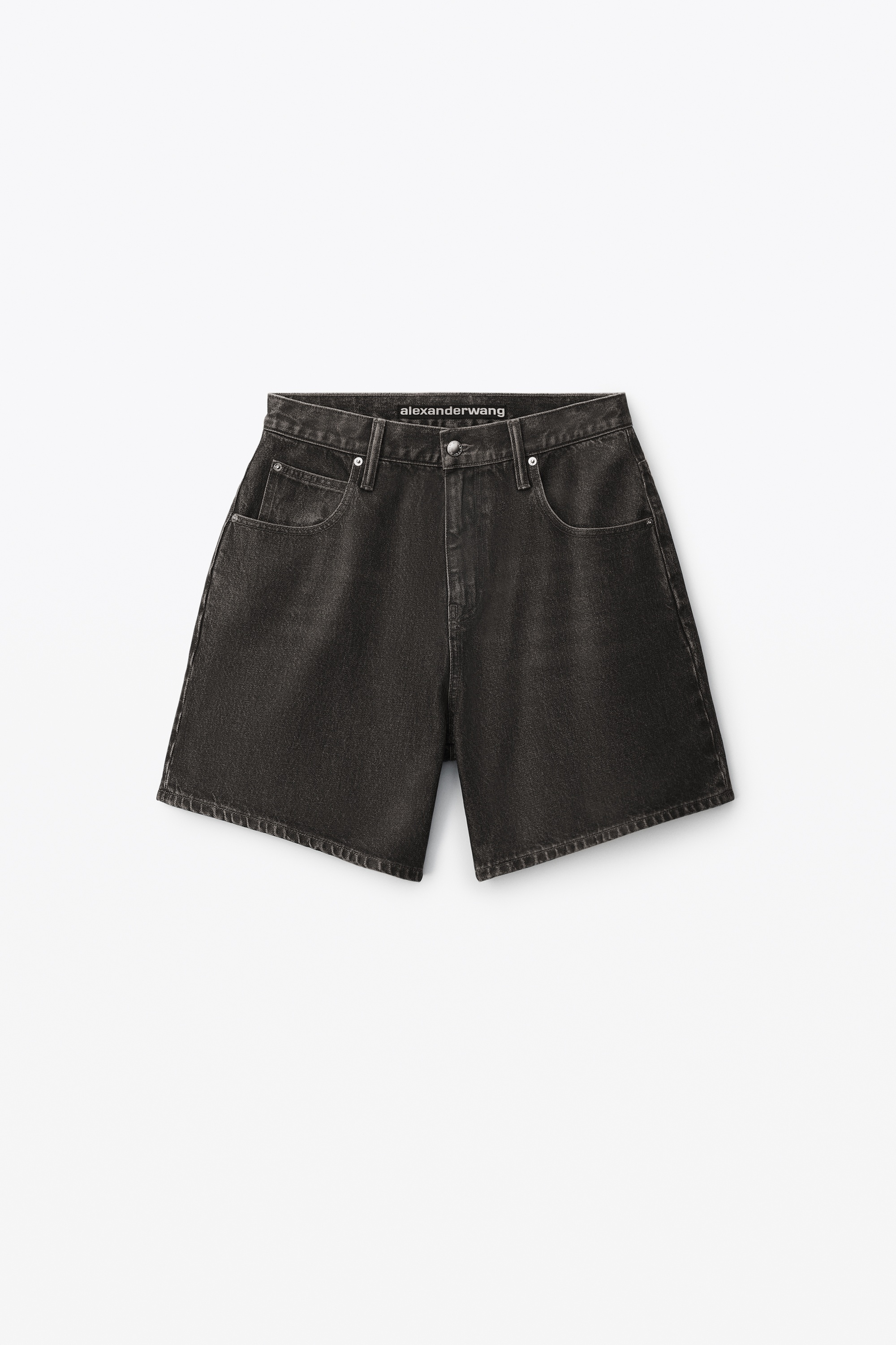 Alexander Wang OVERSIZED JEAN SHORTS IN COATED DENIM | REVERSIBLE