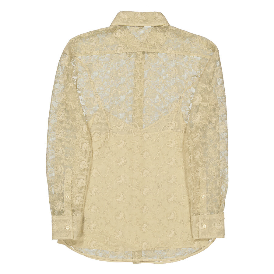 Burberry Pale Yellow Pattern Kestrel Lace Top - 2