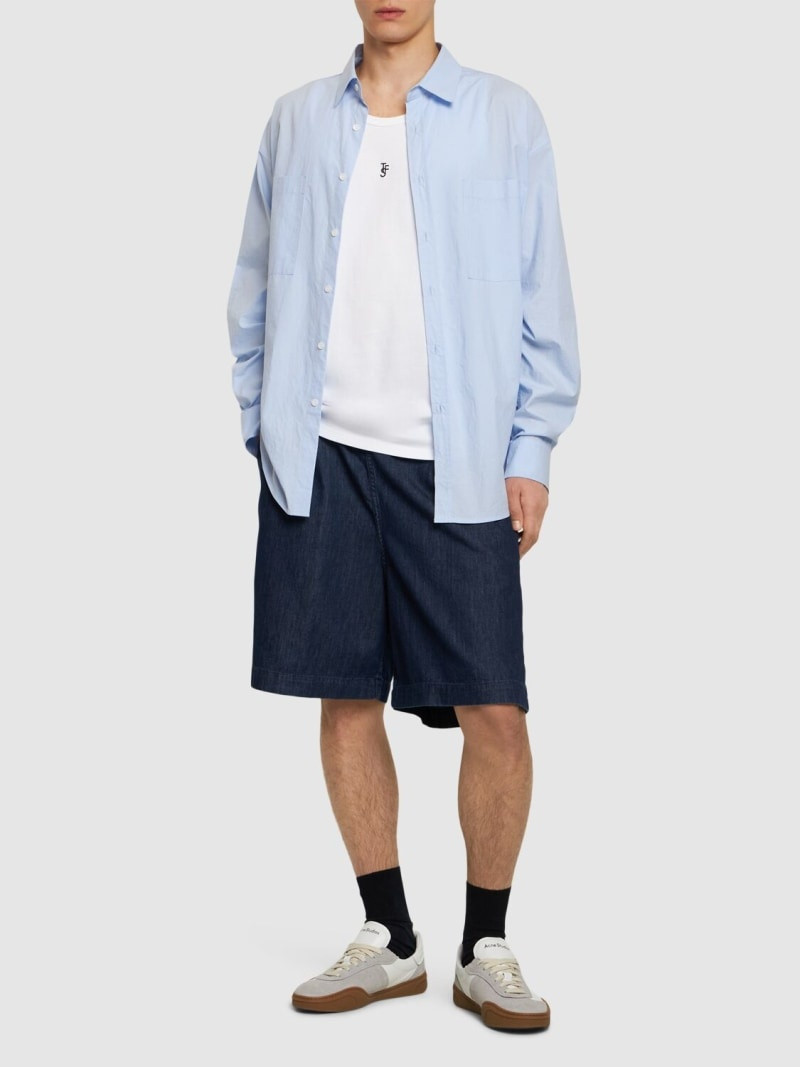 The Frankie Shop Cotton denim jogging shorts outlook