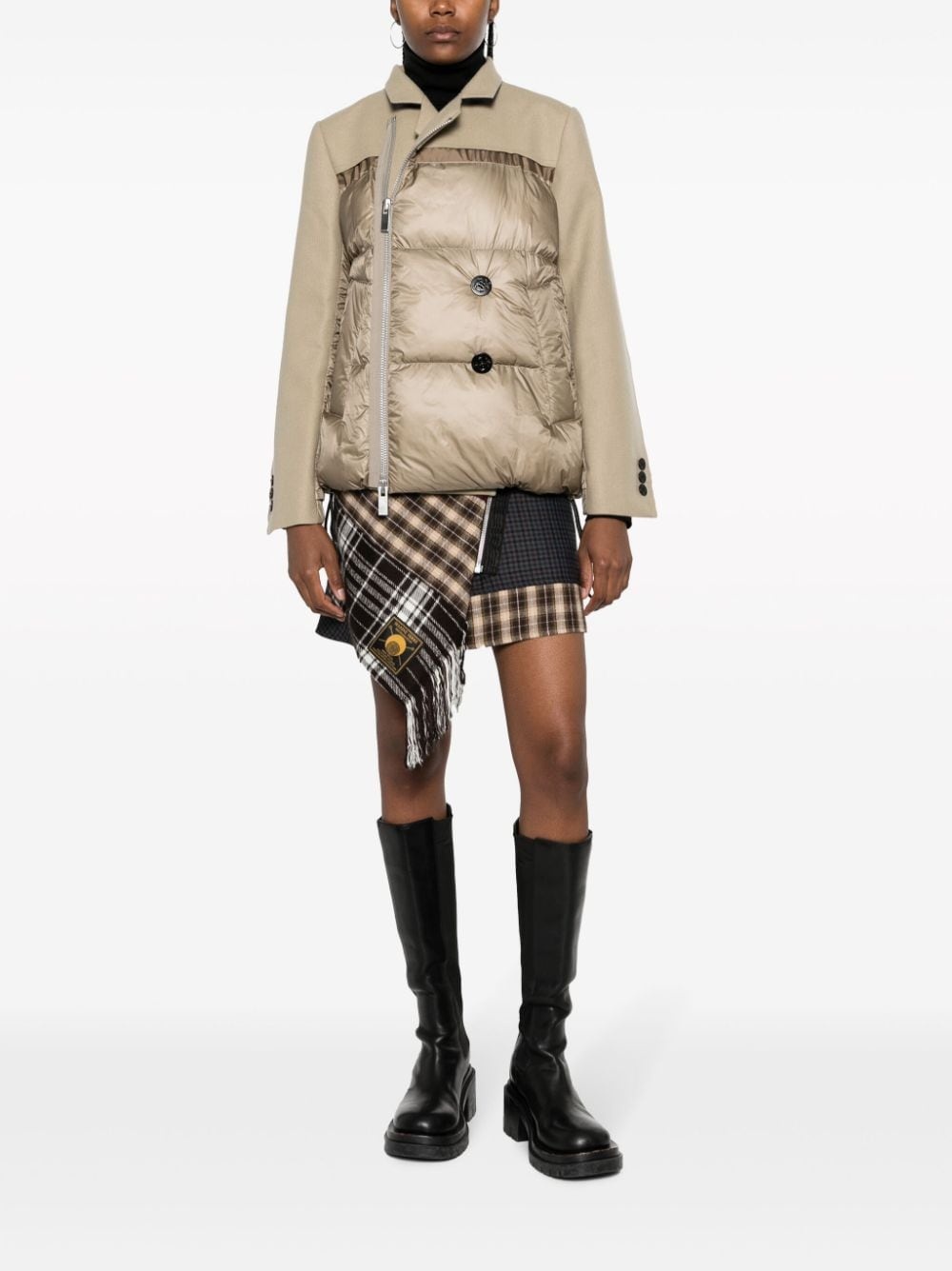 padded-panel wool jacket - 2
