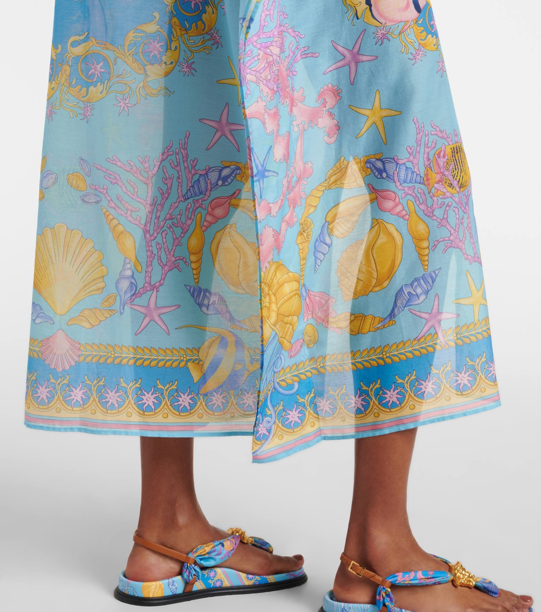 Underwater Barocco cotton and silk beach cover-up - 7