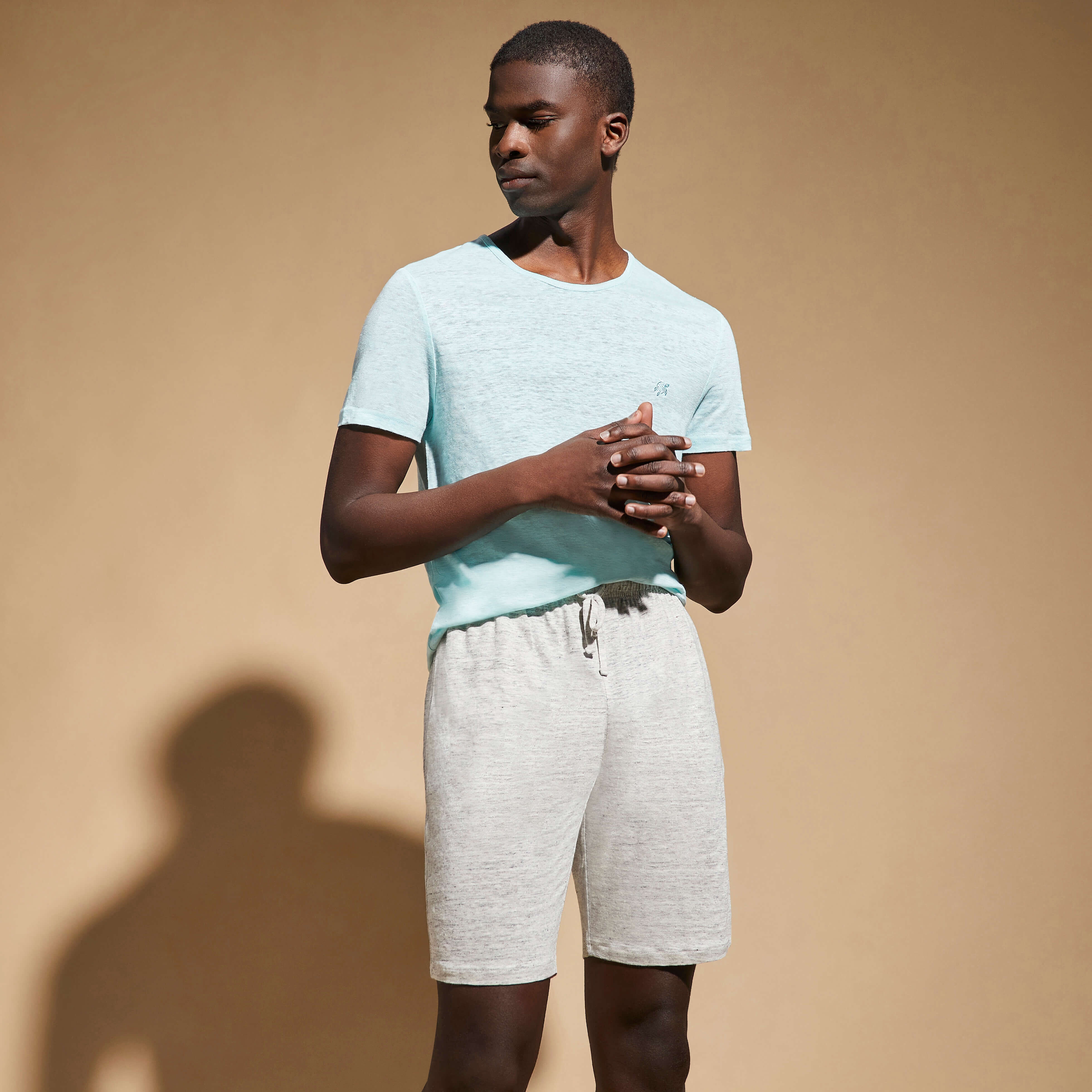 Unisex Linen Bermuda Shorts Solid - 5