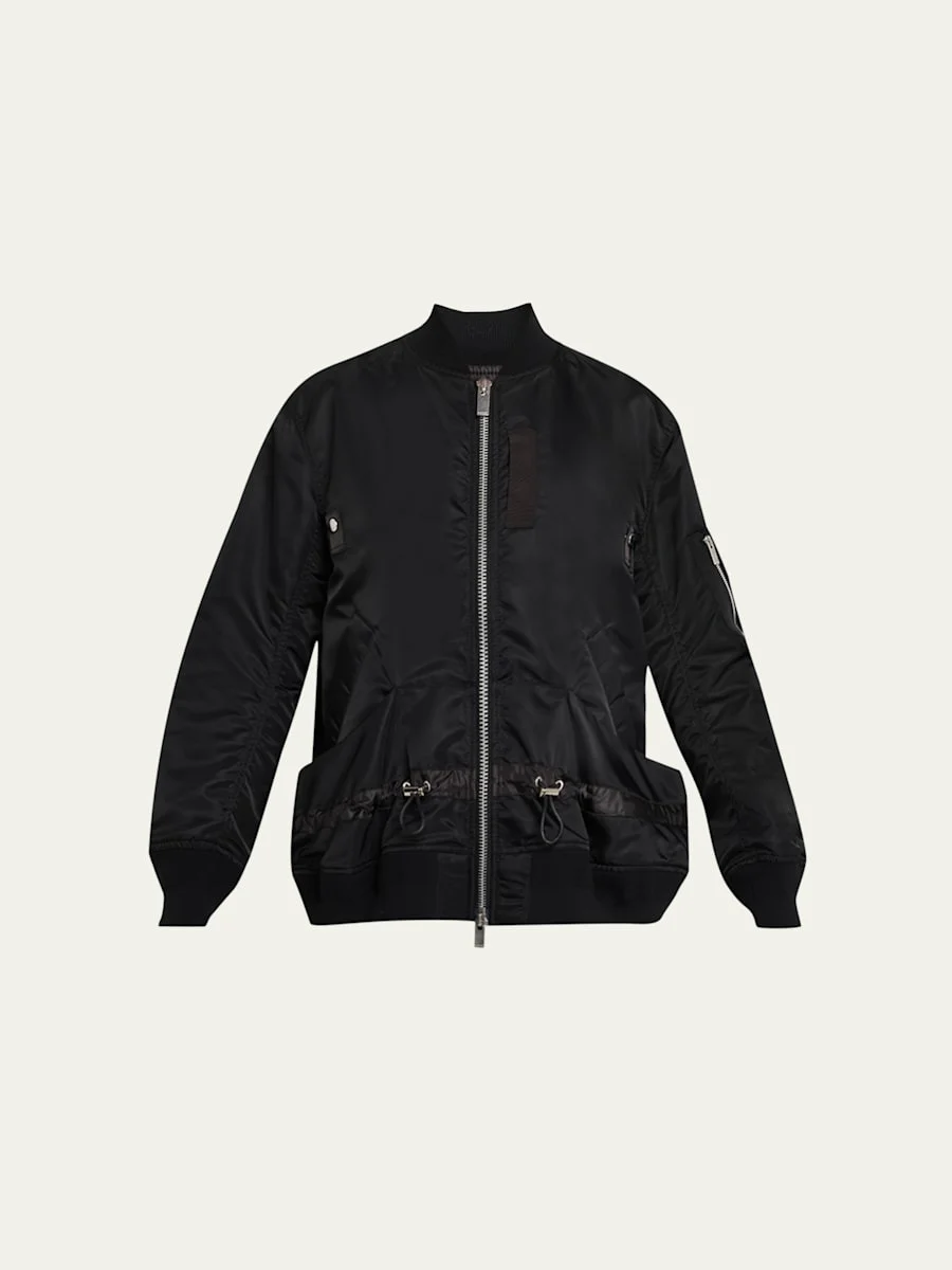 Nylon Twill Utility Bomber Jacket - 1