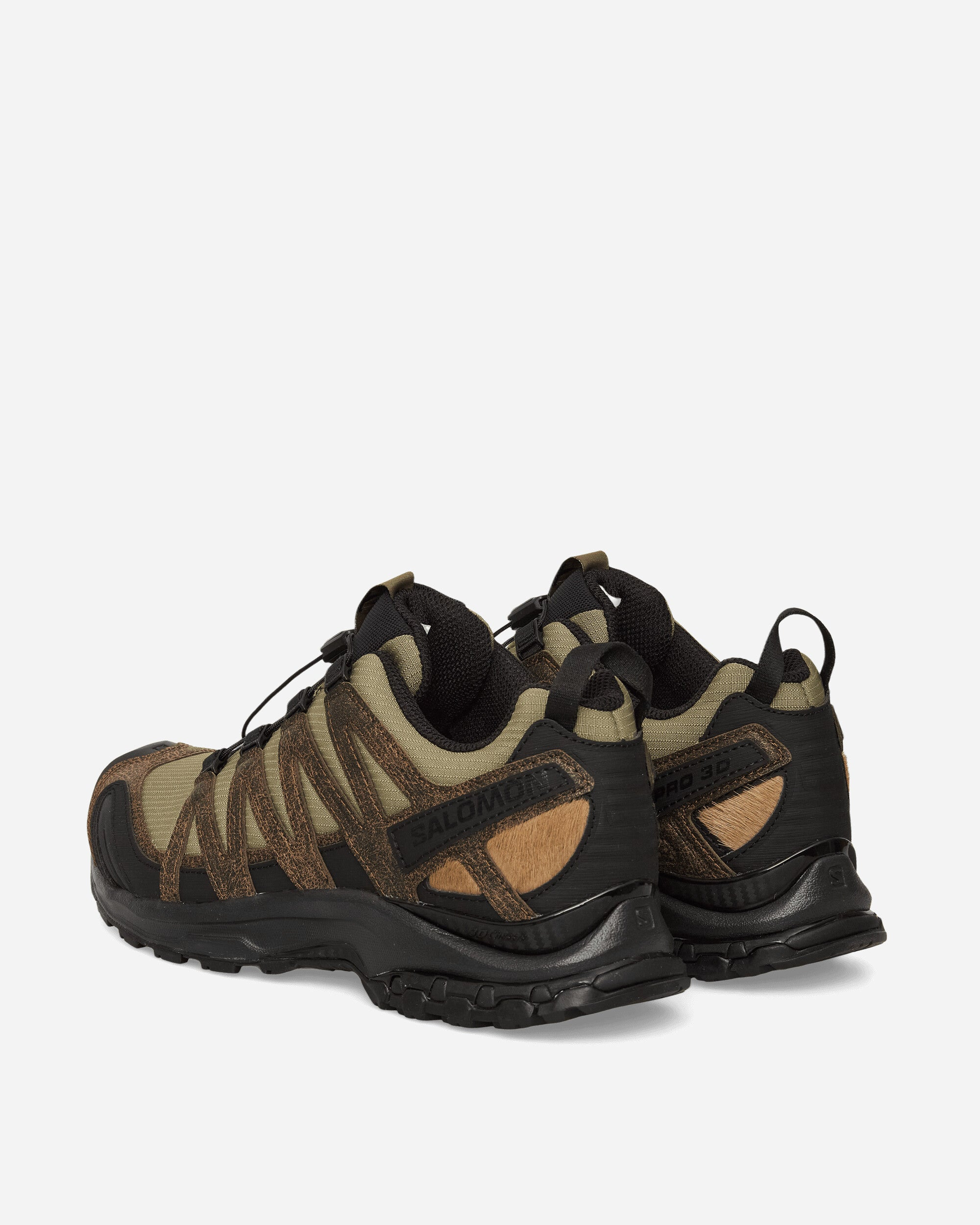 XA PRO 3D Distressed Leather Sneakers Dark Earth / Black / Deep Lichen Green - 4