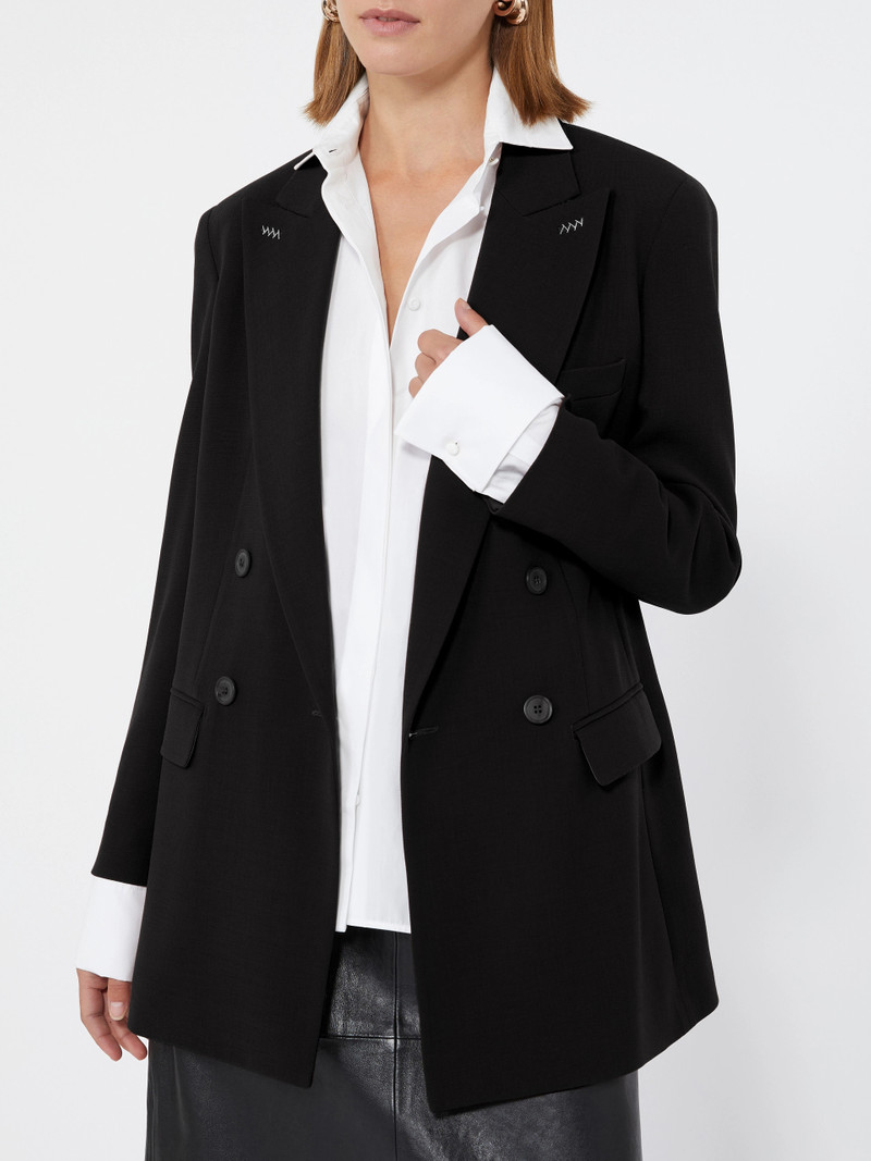 OSSO Double-breasted wool cady blazer - BLACK 5
