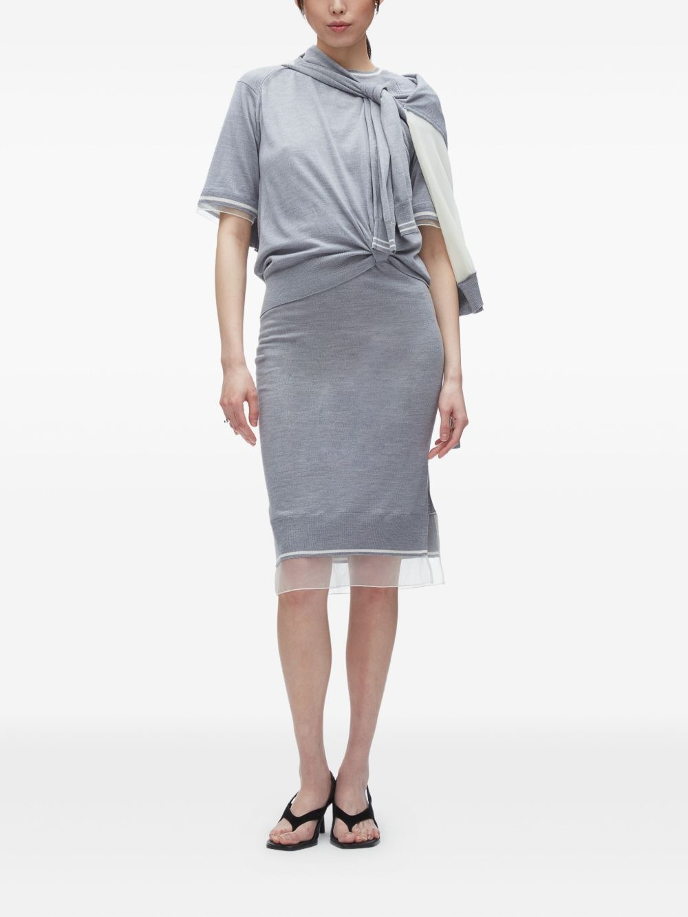 knot-detail merino midi dress - 2