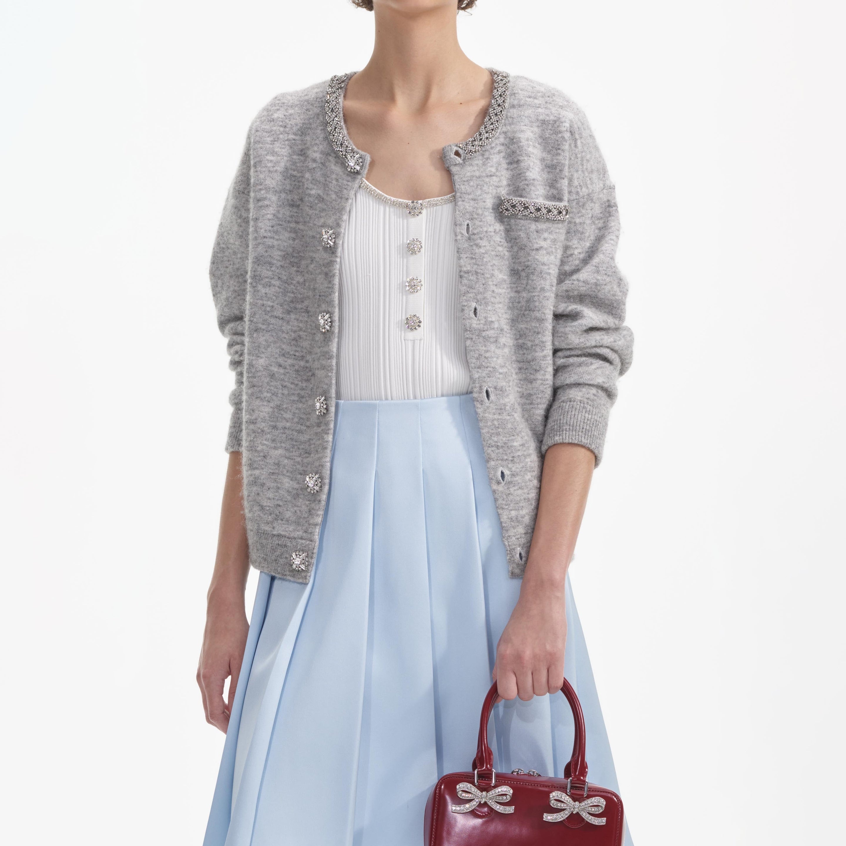 Grey Melange Cardigan - 4