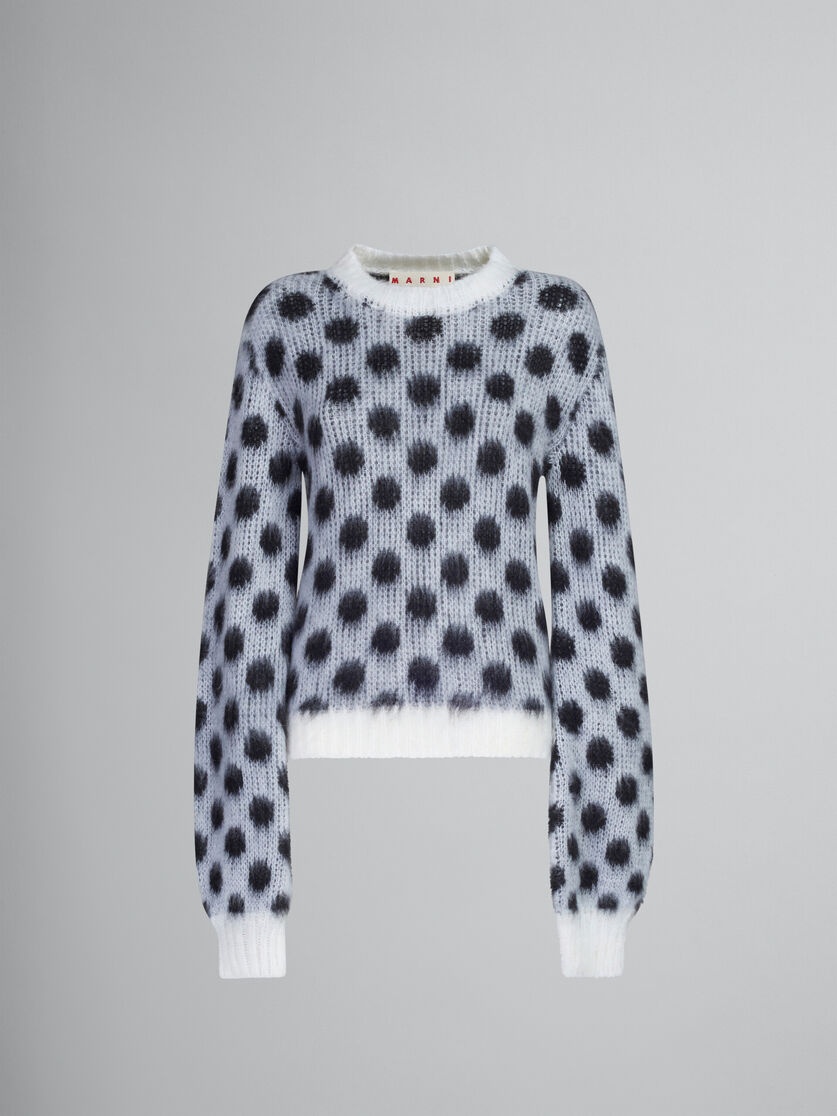 Marni WHITE MOHAIR JUMPER WITH POLKA DOTS | REVERSIBLE