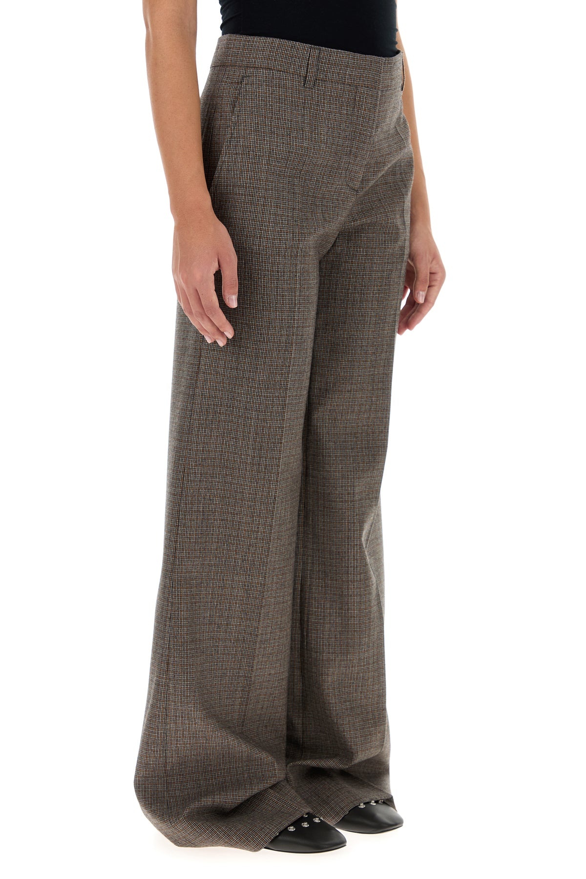 Embroidered wool palazzo pant - 3