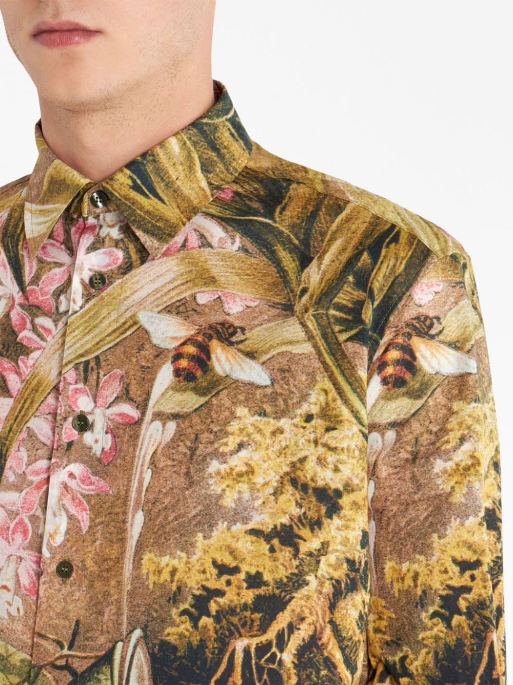 nature-print cotton shirt - 4